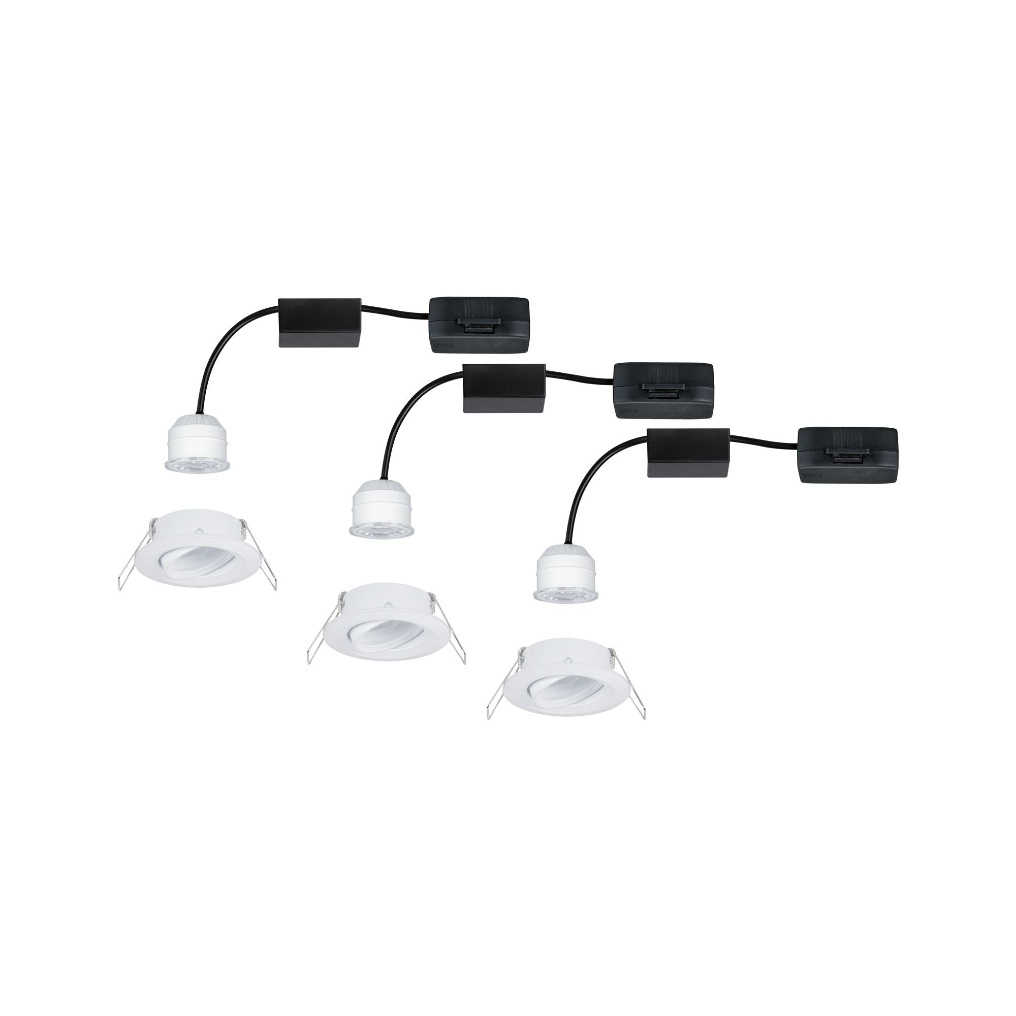 LED Einbauleuchte Nova Mini Plus Coin Basisset schwenkbar rund 66mm 15° Coin 3x4,2W 3x300lm 230V dimmbar 2700K Weiß matt - Paulmann - 92971