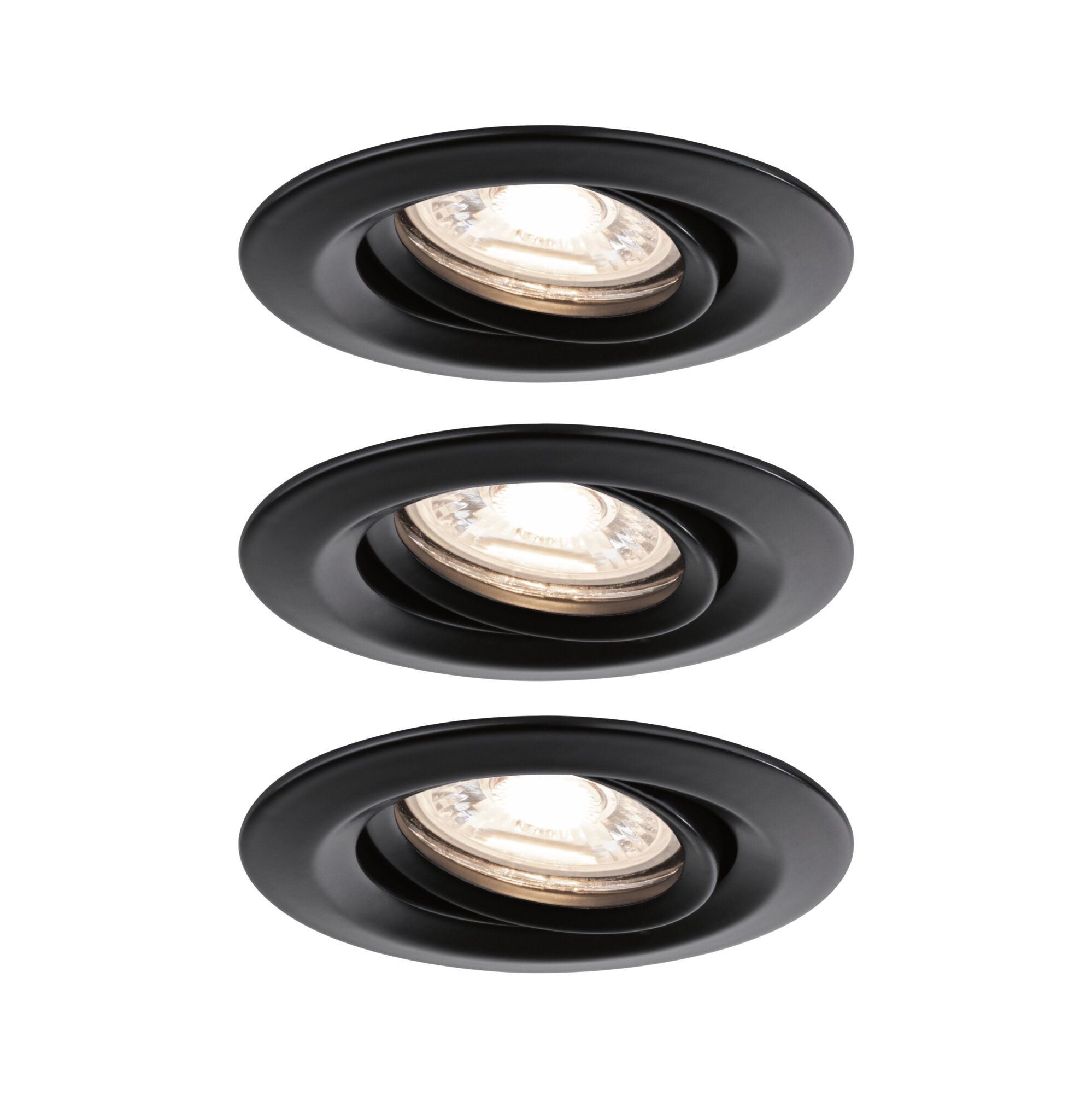 LED Einbauleuchte Nova Mini Plus Coin Basisset schwenkbar rund 66mm 15° Coin 3x4W 3x310lm 230V 2700K Schwarz matt - Paulmann - 93085