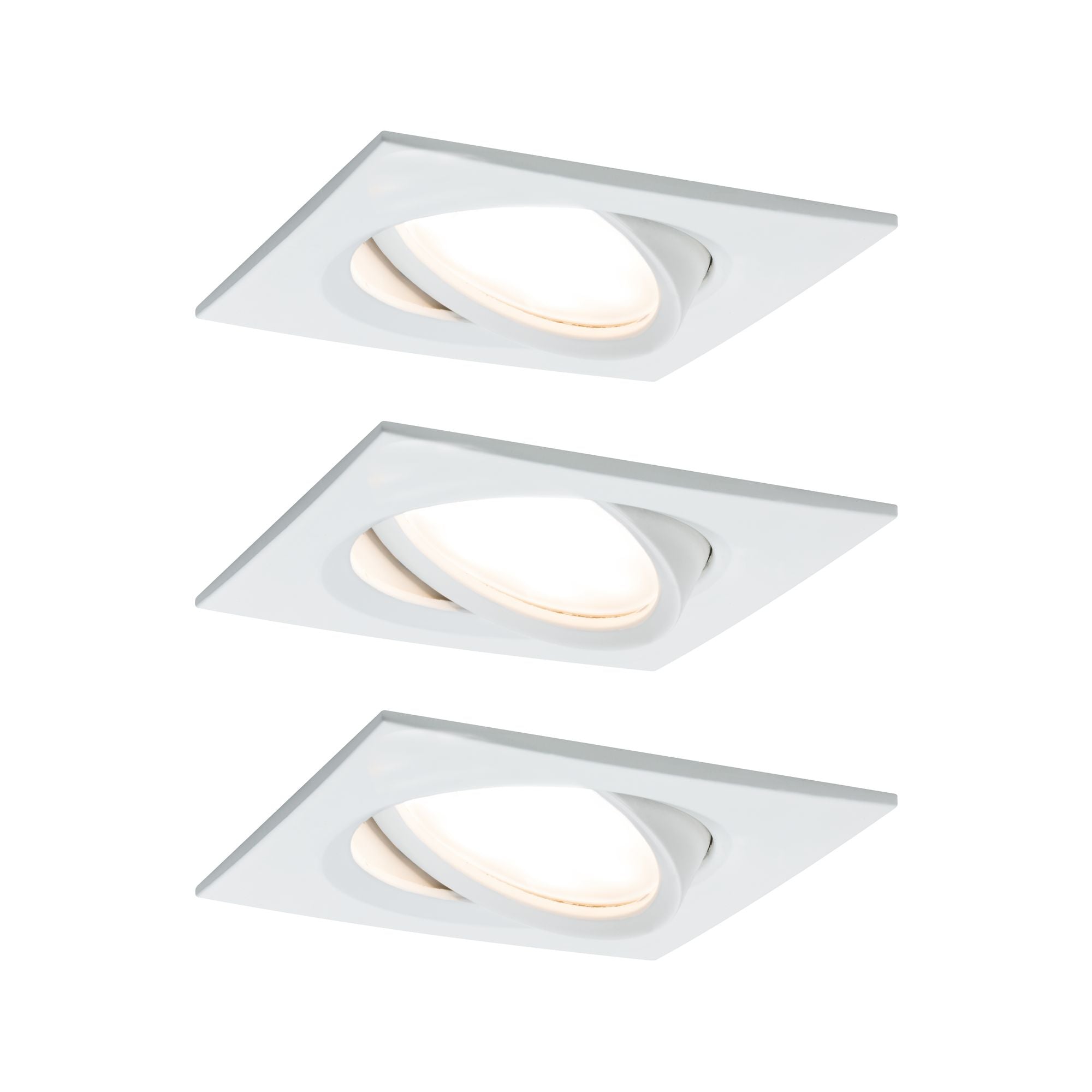 LED Einbauleuchte Nova Plus Coin Basisset schwenkbar eckig 84x84mm 50° Coin 3x6W 3x470lm 230V dimmbar 2700K Weiß matt - Paulmann - 93678