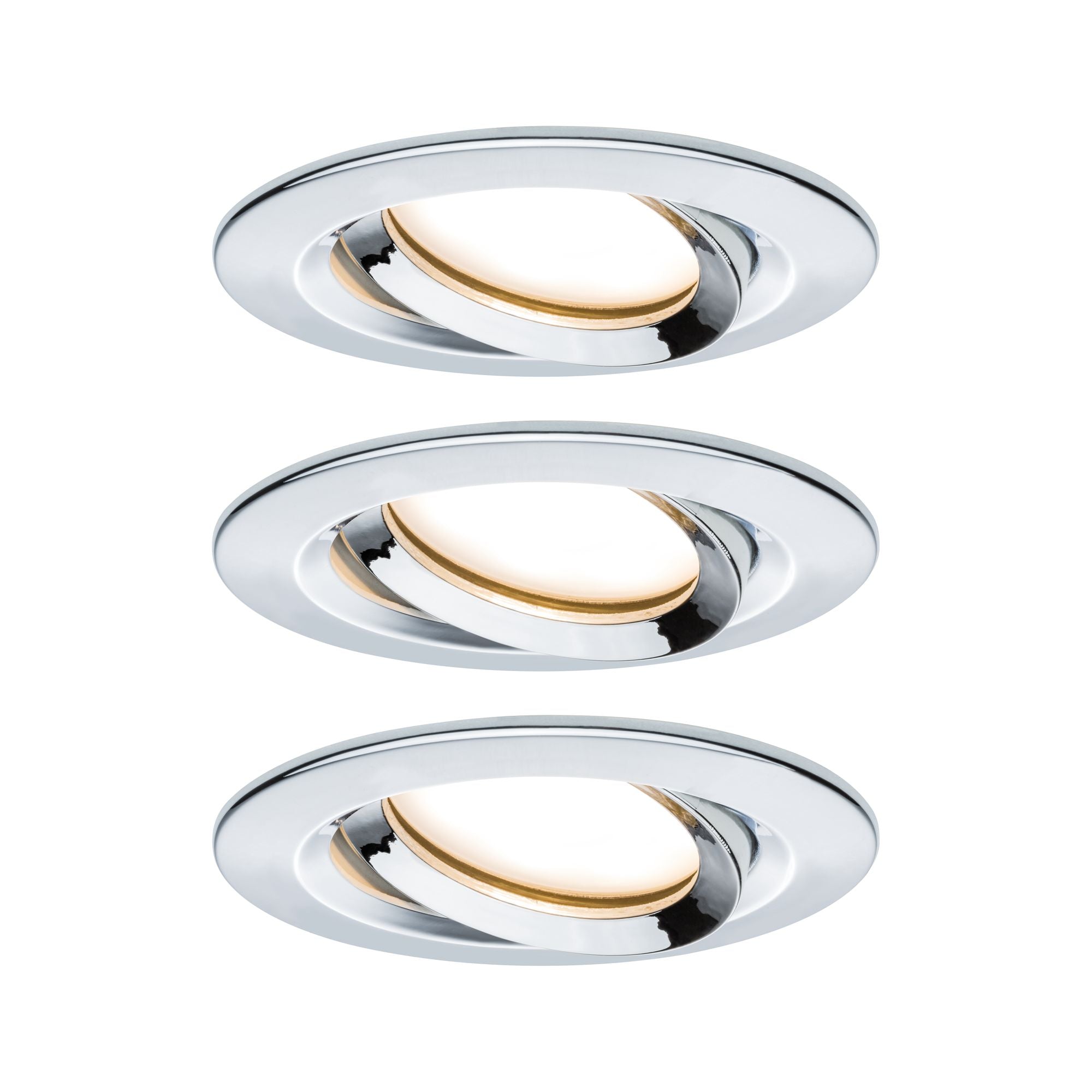 LED Einbauleuchte Nova Plus Coin Basisset schwenkbar IP65 rund 93mm 30° Coin 3x6W 3x470lm 230V dimmbar 2700K Chrom - Paulmann - 93684