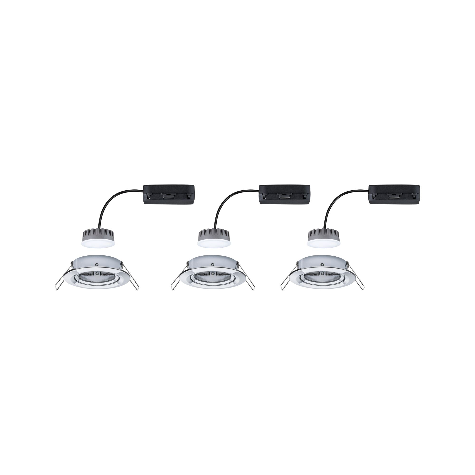 LED Einbauleuchte Nova Plus Coin Basisset schwenkbar rund 84mm 50° Coin 3x6W 3x470lm 230V dimmbar 2700K Chrom - Paulmann - 93880