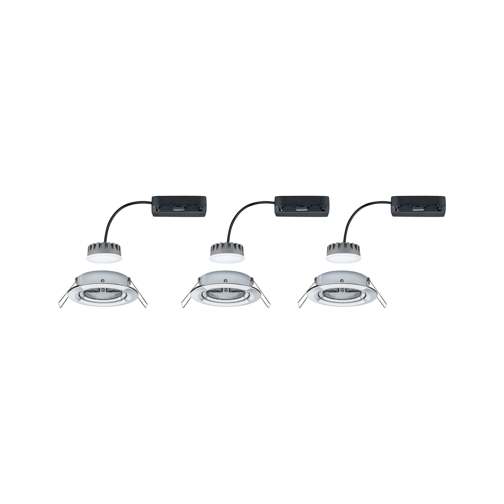 LED Einbauleuchte Nova Plus Coin Basisset schwenkbar rund 84mm 50° Coin 3x6W 3x470lm 230V dimmbar 2700K Chrom - Paulmann - 93880
