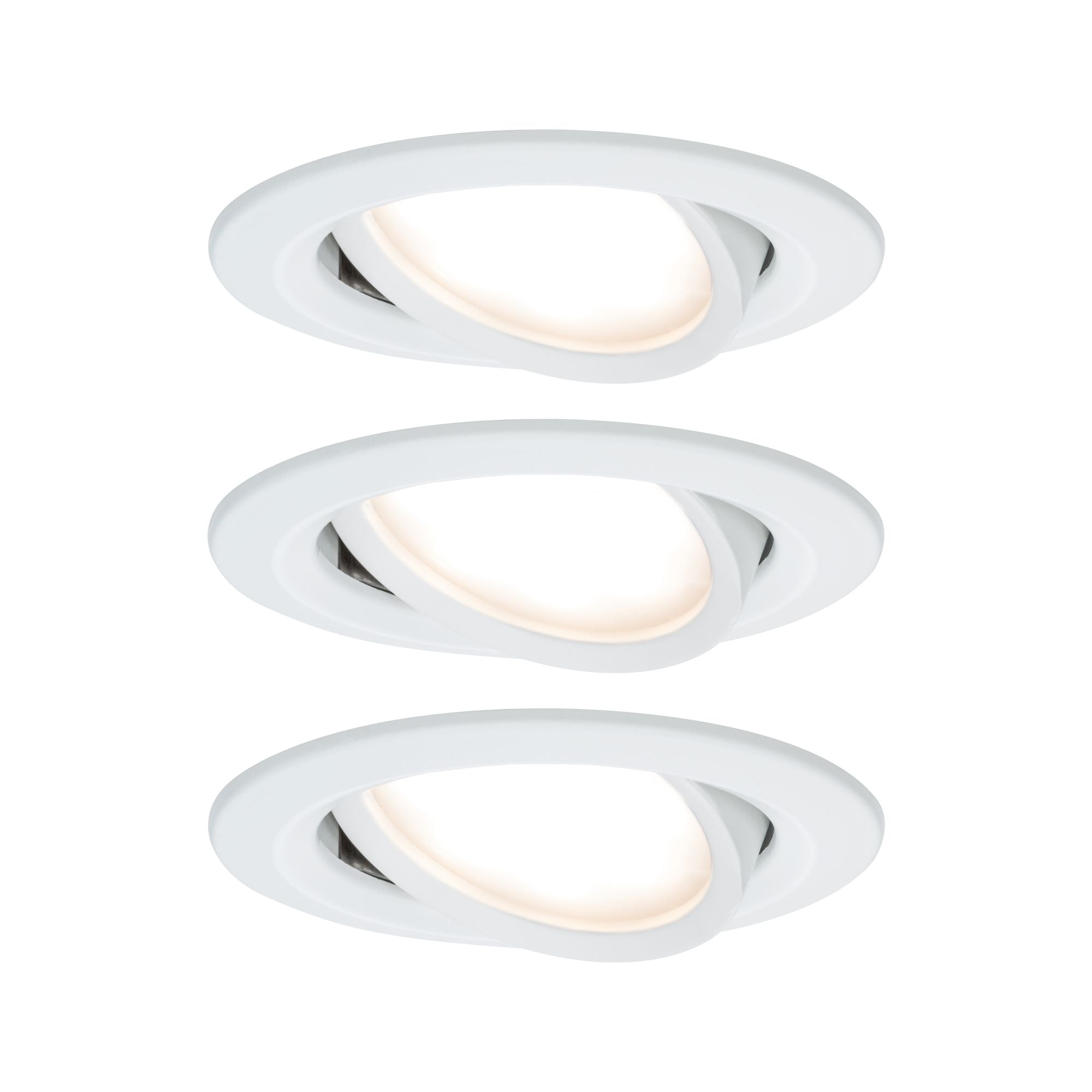 LED Einbauleuchte Nova Plus Coin Basisset schwenkbar rund 84mm 50° Coin 3x6W 3x470lm 230V dimmbar 2700K Weiß matt - Paulmann - 93875