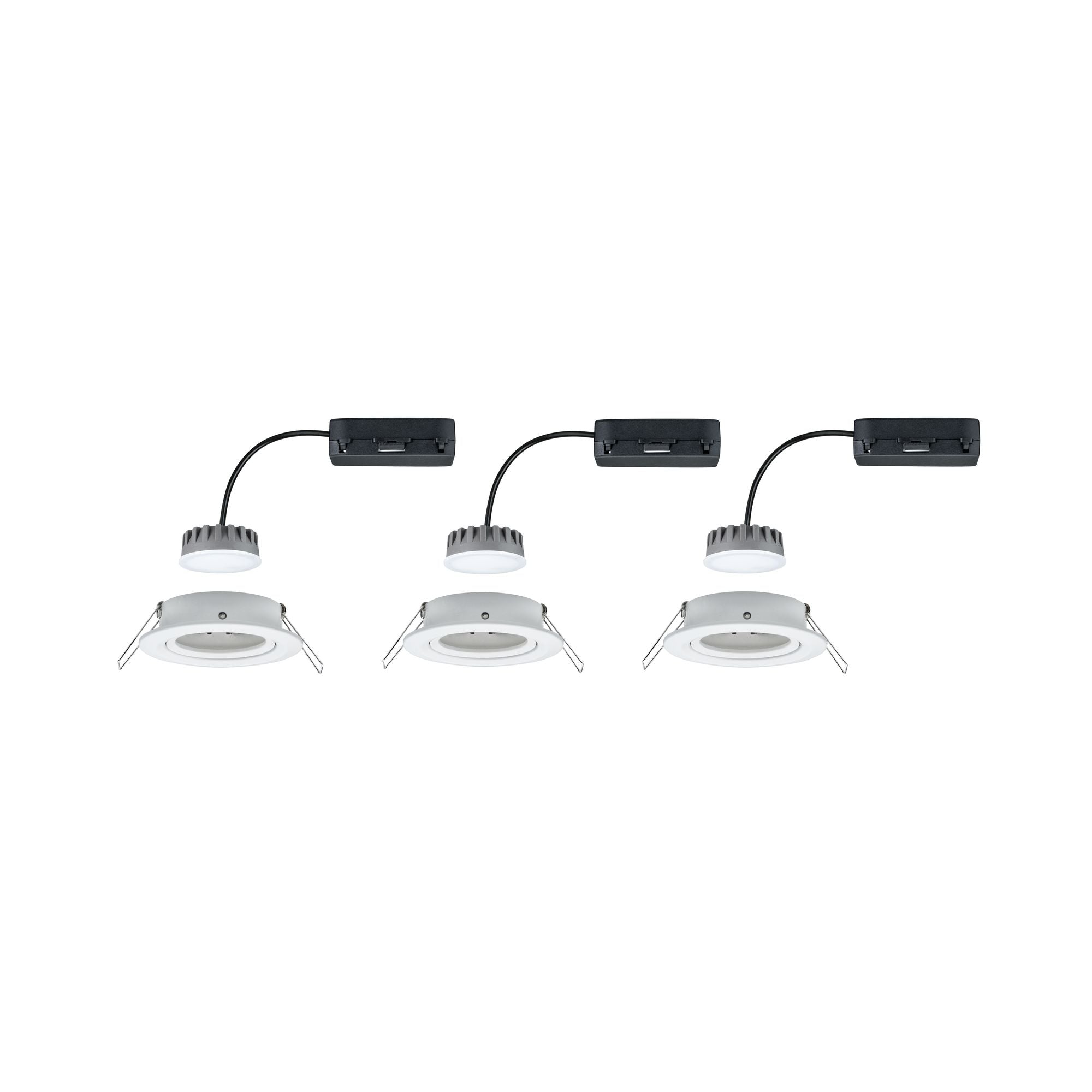 LED Einbauleuchte Nova Plus Coin Basisset schwenkbar rund 84mm 50° Coin 3x6W 3x470lm 230V dimmbar 2700K Weiß matt - Paulmann - 93875