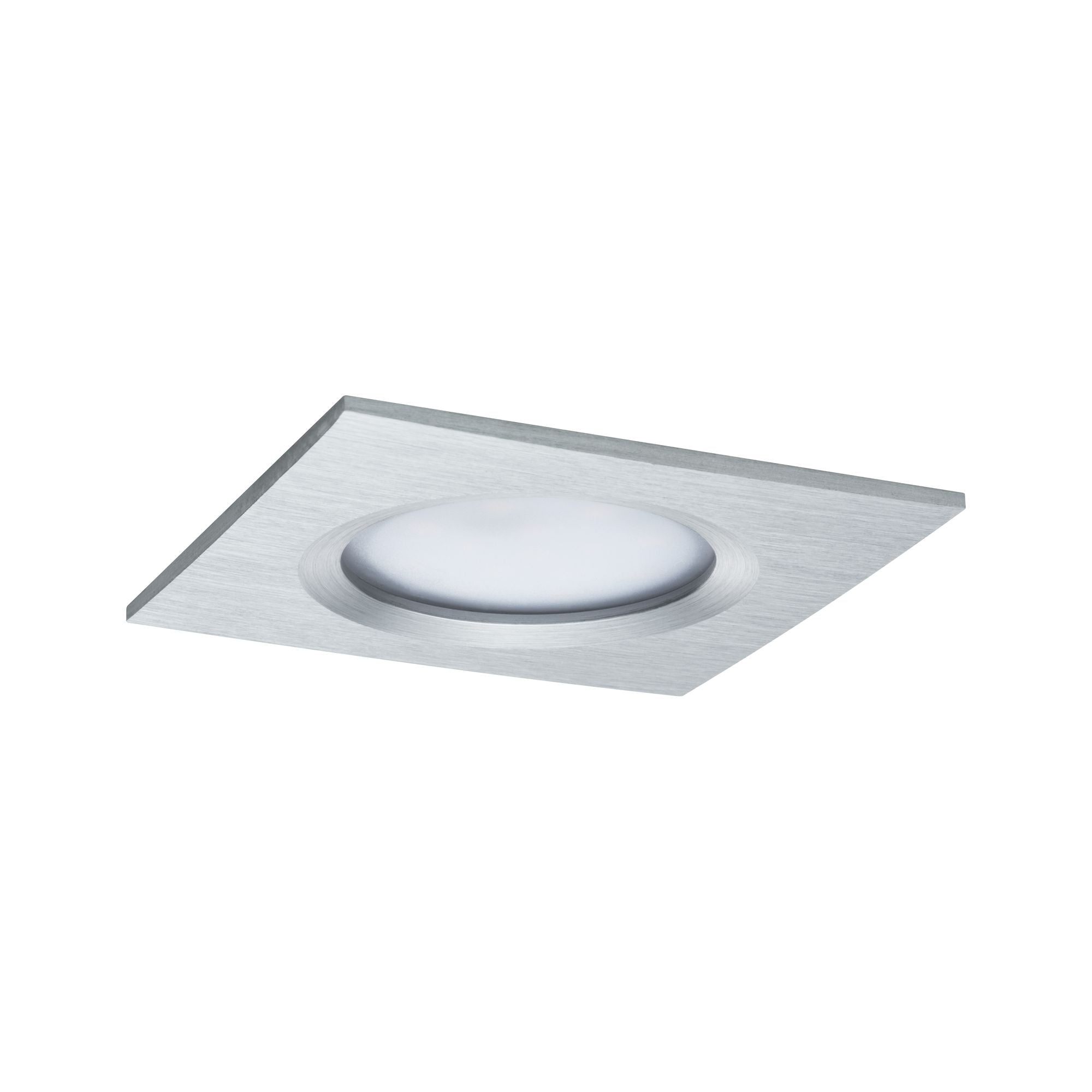 LED Einbauleuchte Nova Plus Coin Basisset starr IP44 eckig 78x78mm Coin 3x6W 3x470lm 230V dimmbar 2700K Alu gedreht - Paulmann - 93895
