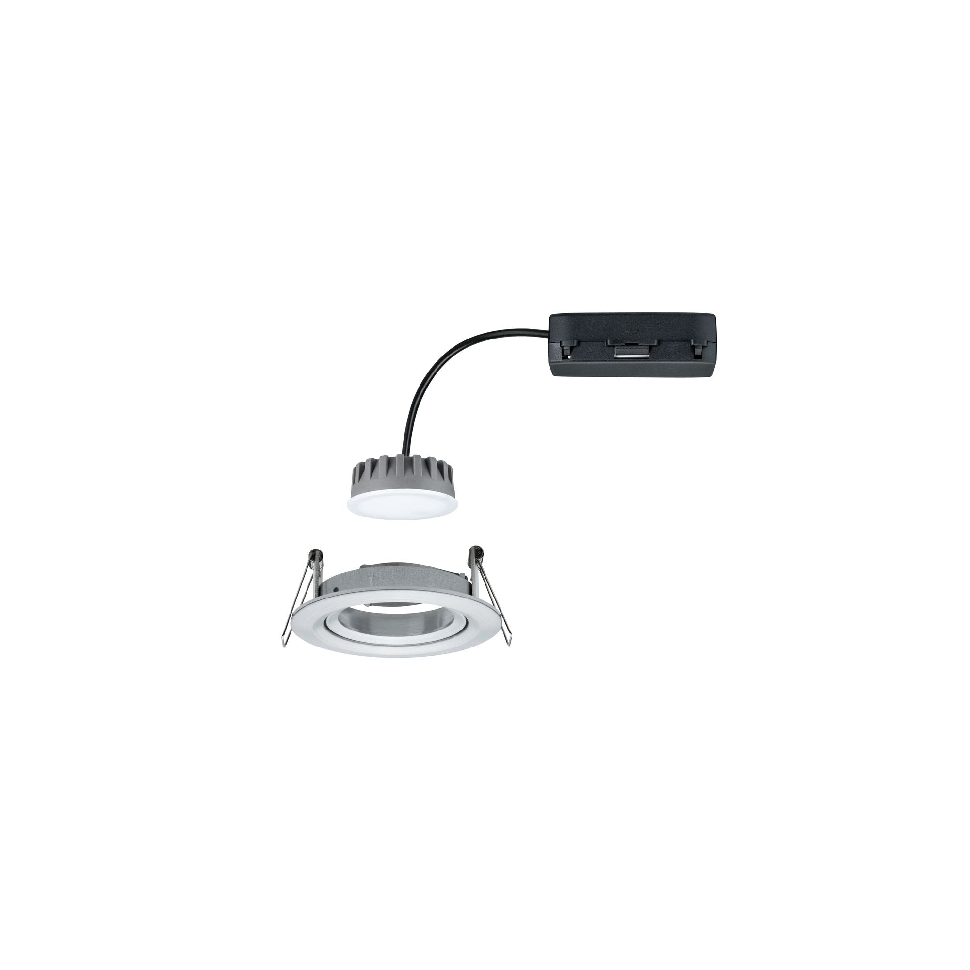 LED Einbauleuchte Nova Plus Coin Einzelleuchte schwenkbar rund 84mm 50° Coin 6W 470lm 230V dimmbar 2700K Alu gedreht - Paulmann - 93902