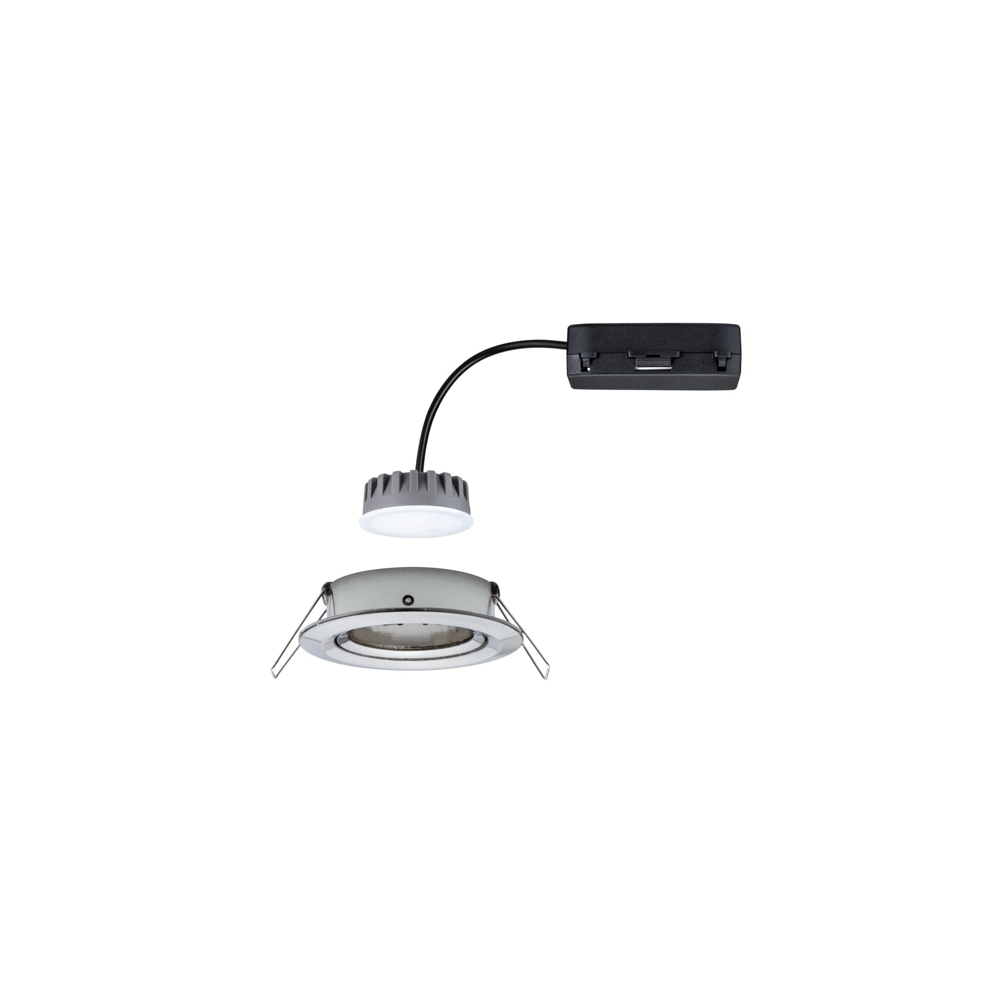 LED Einbauleuchte Nova Plus Coin Einzelleuchte schwenkbar rund 84mm 50° Coin 6W 470lm 230V dimmbar 2700K Eisen gebürstet - Paulmann - 93877