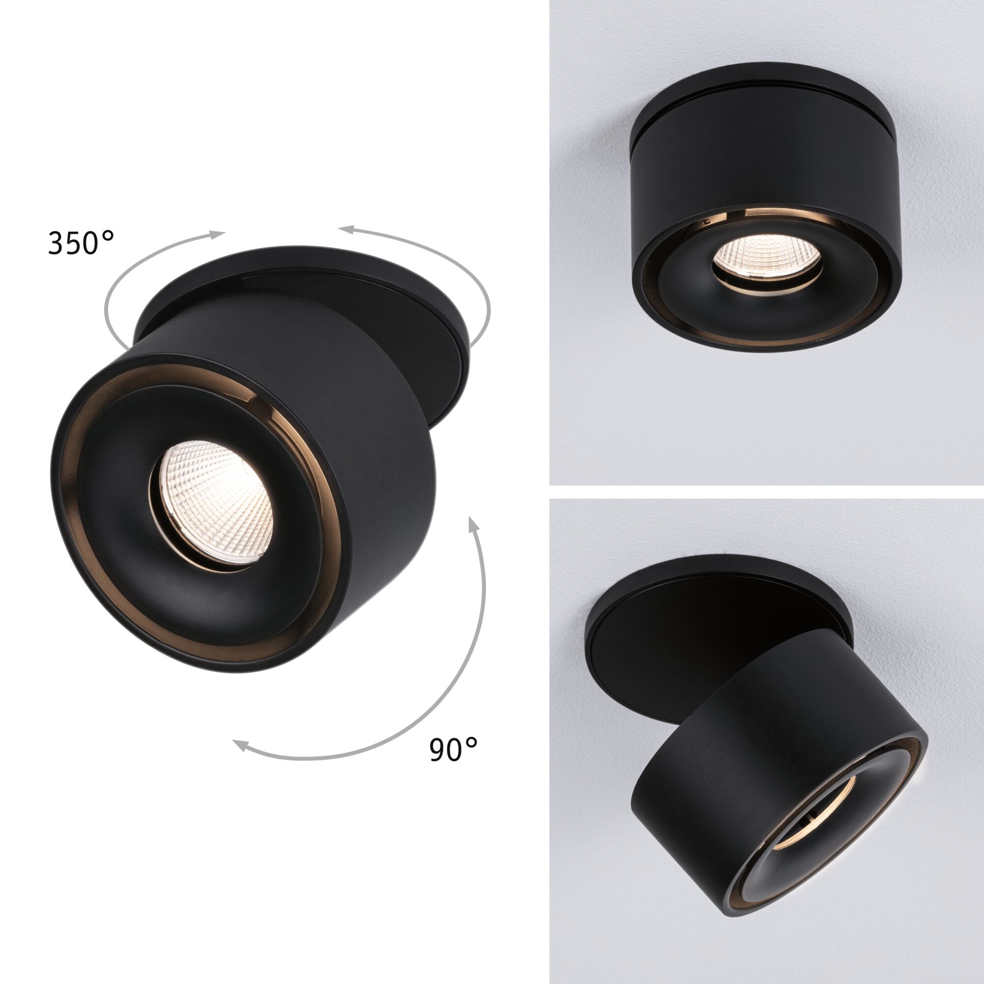 LED Einbauleuchte Spircle rund 78mm 8W 550lm 230V 3000K Schwarz matt - Paulmann - 93370