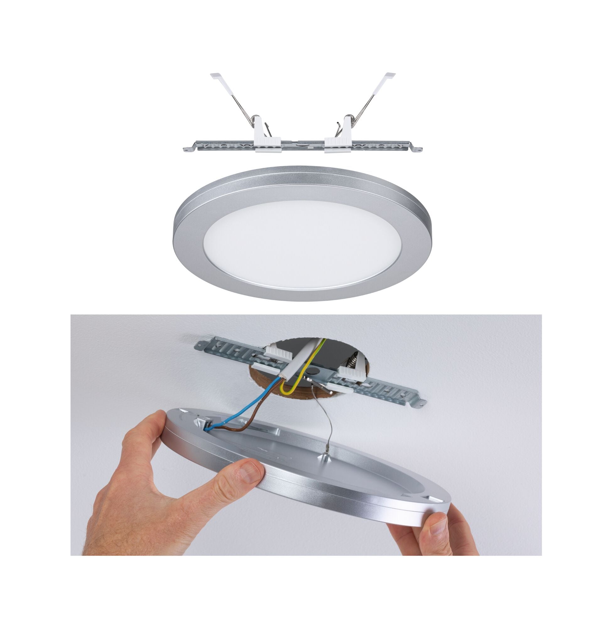 LED Einbaupanel 2in1 Cover - it rund 225mm 16,5W 1200lm 4000K Chrom matt - Paulmann - 93098