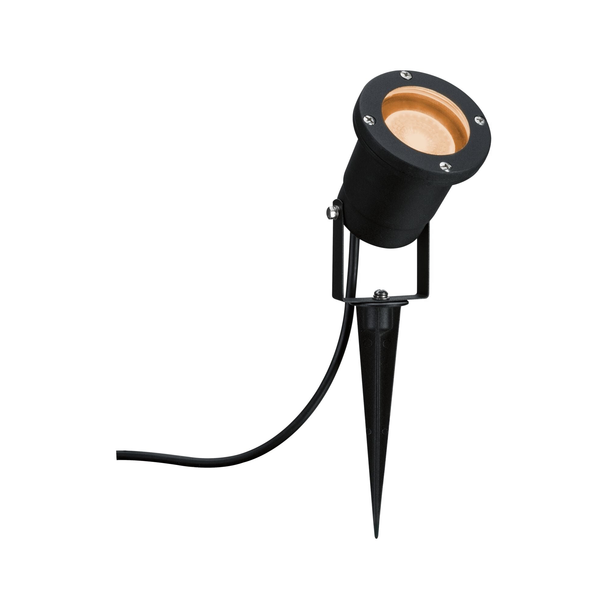 LED Gartenstrahler Goldlicht IP65 rund 92mm 2200K 4,3W 320lm 230V 38 - 38° Schwarz Metall - Paulmann - 94731