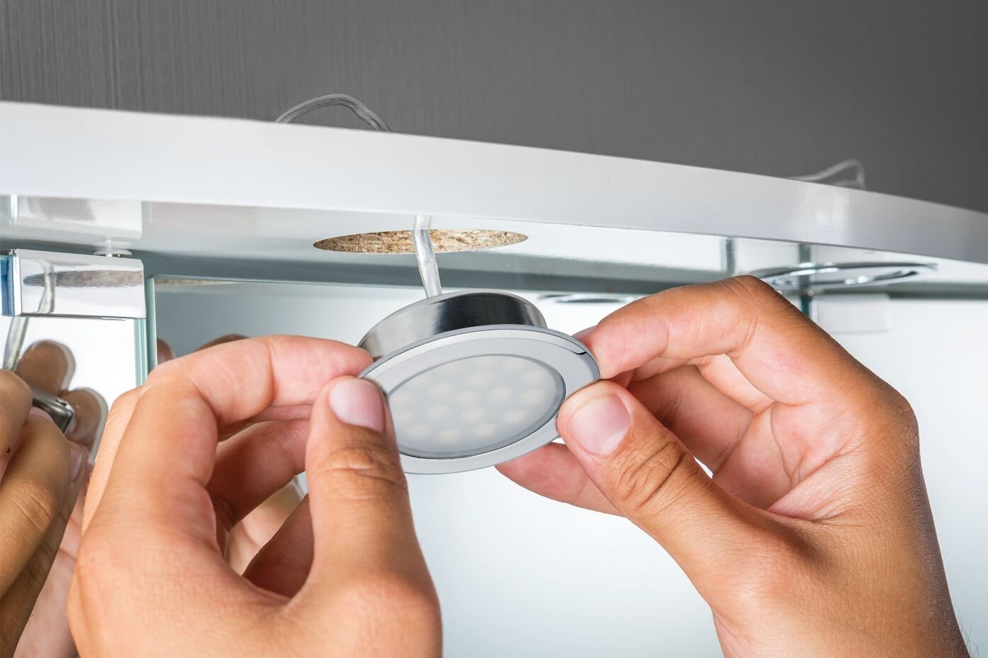 LED Möbeleinbauleuchten Spiegelschrank rund 65mm 2x2,5W 2x180lm 230/12V 3000K Chrom - Paulmann - 99920