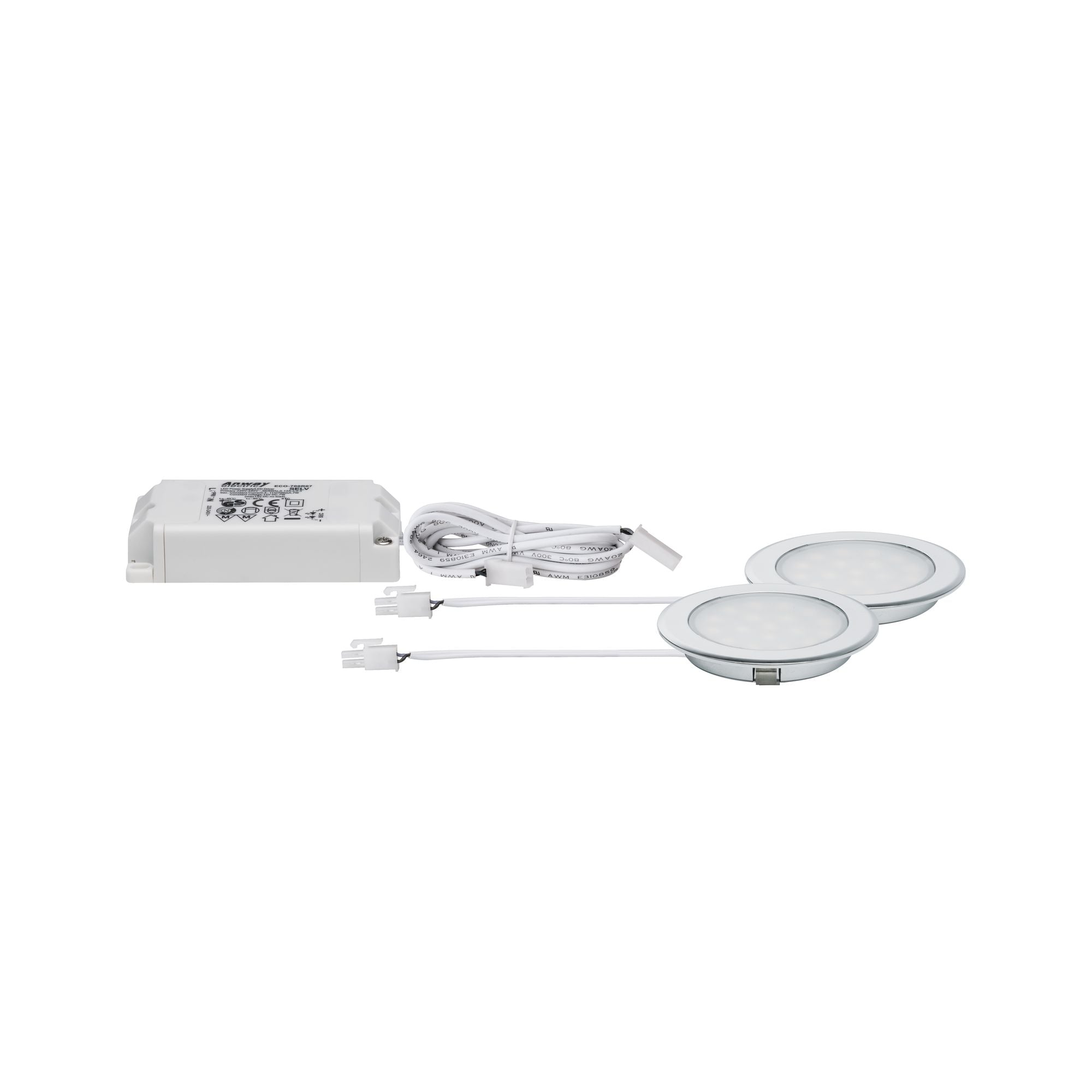 LED Möbeleinbauleuchten Spiegelschrank rund 65mm 2x2,5W 2x180lm 230/12V 3000K Chrom - Paulmann - 99920