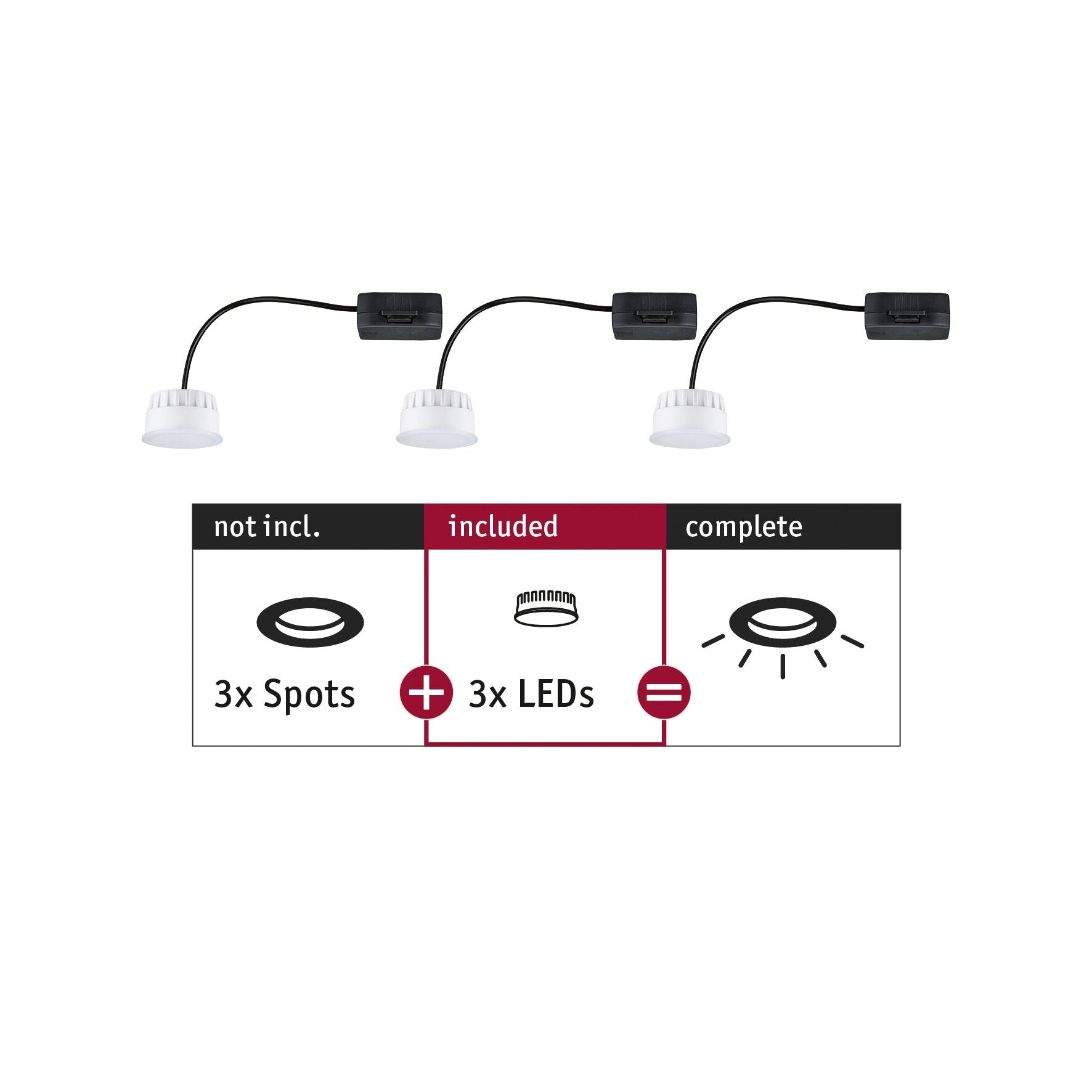 LED Modul Einbauleuchte Choose Coin 3er - Set rund 50mm Coin 3x6W 3x470lm 230V 2700K Satin - Paulmann - 92472
