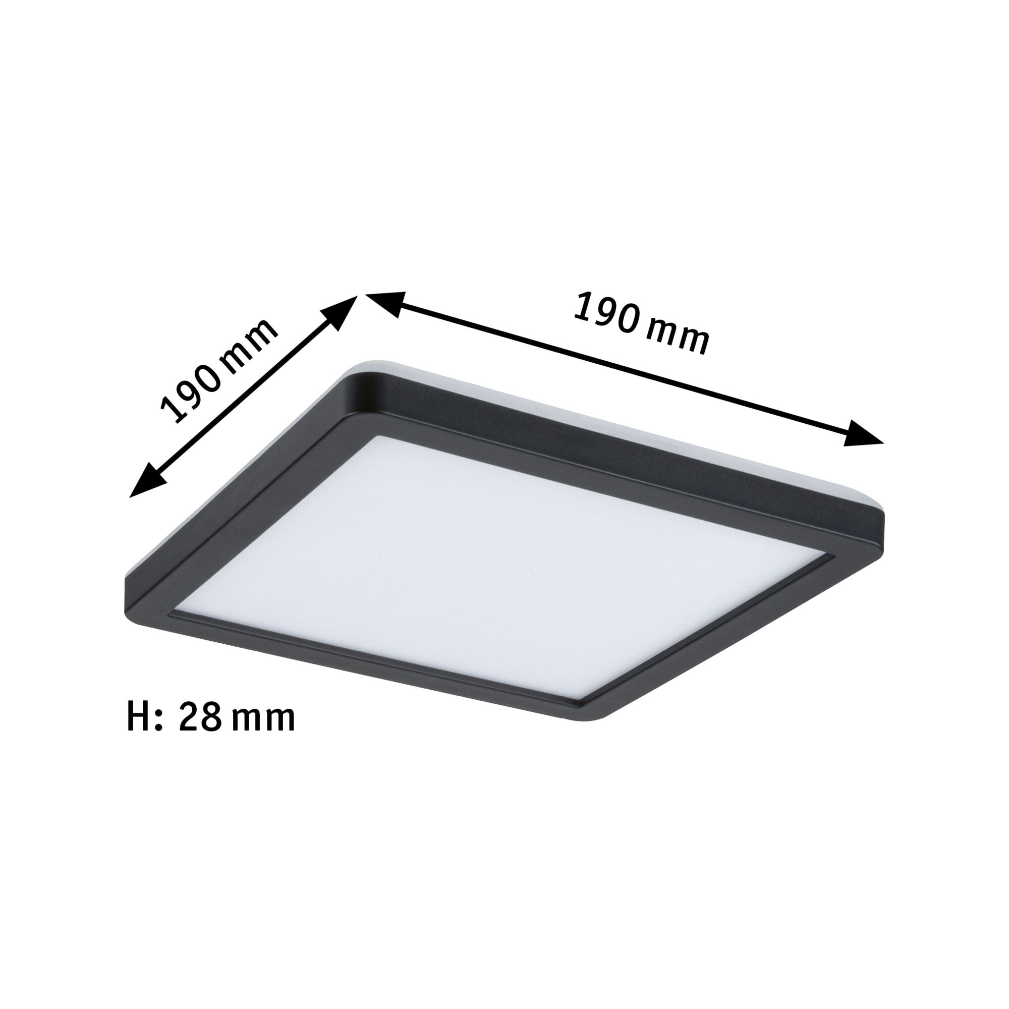 LED Panel Atria Shine Backlight eckig 190x190mm 11,2W 900lm 3000K Schwarz - Paulmann - 71000