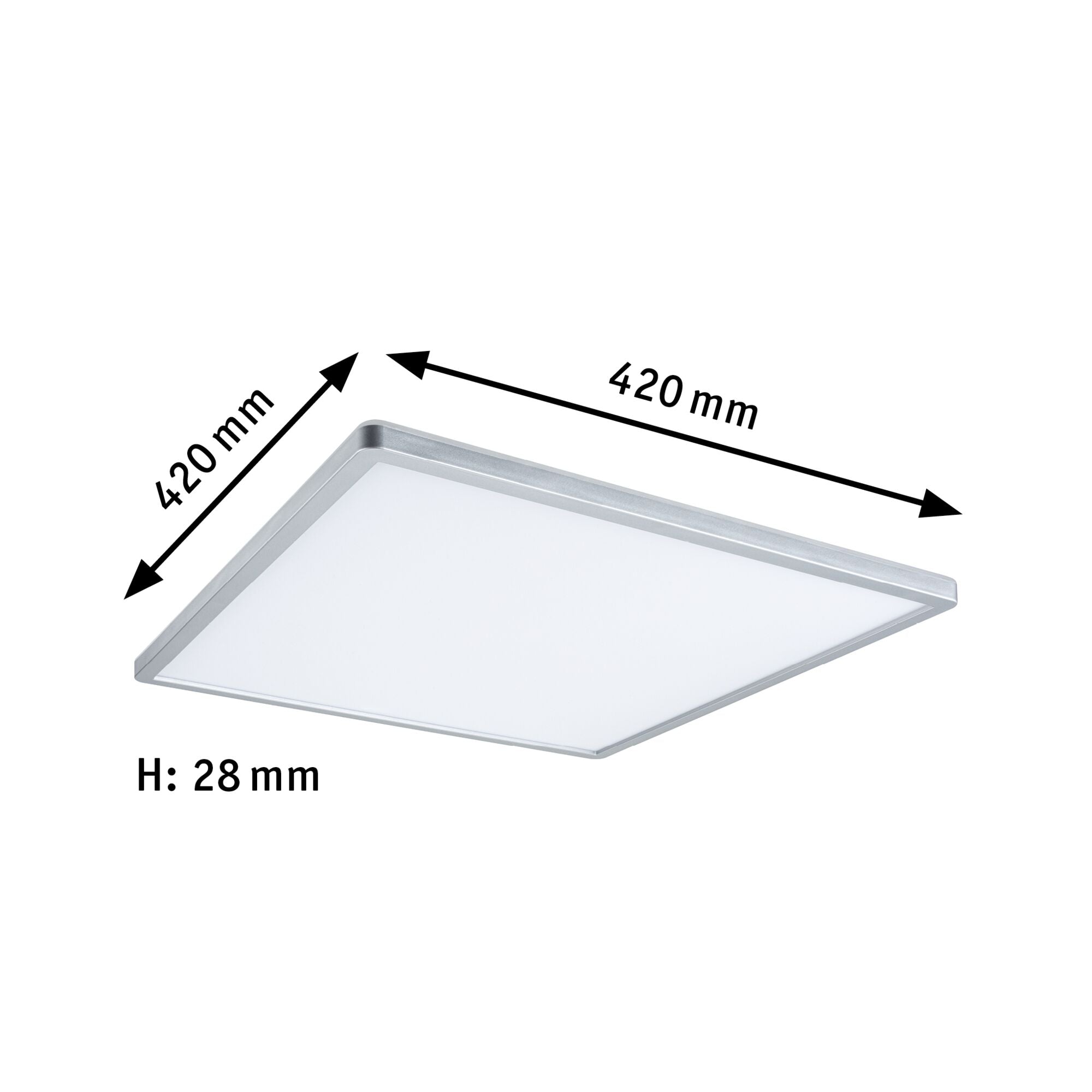 LED Panel Atria Shine Backlight eckig 420x420mm 22W 2200lm 3000K Chrom matt dimmbar - Paulmann - 70995