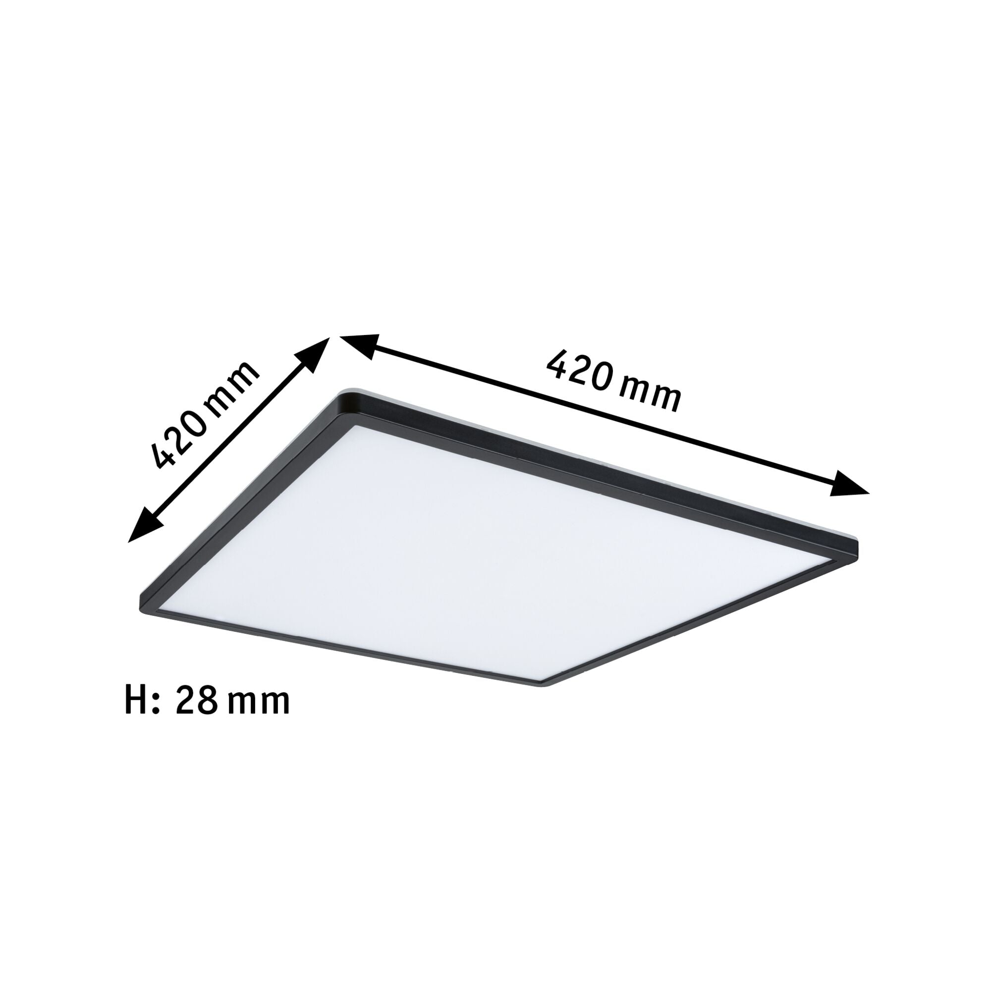 LED Panel Atria Shine Backlight eckig 420x420mm 22W 2200lm 4000K Schwarz dimmbar - Paulmann - 71016