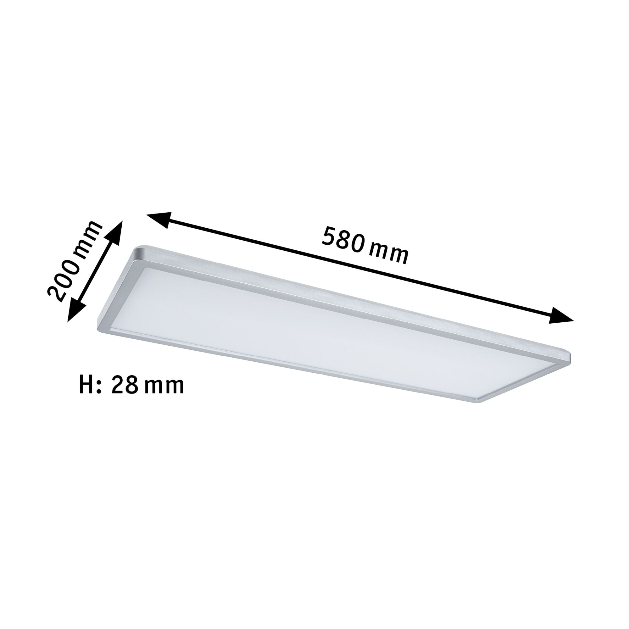 LED Panel Atria Shine Backlight eckig 580x200mm 22W 1800lm 3000K Chrom matt dimmbar - Paulmann - 70996