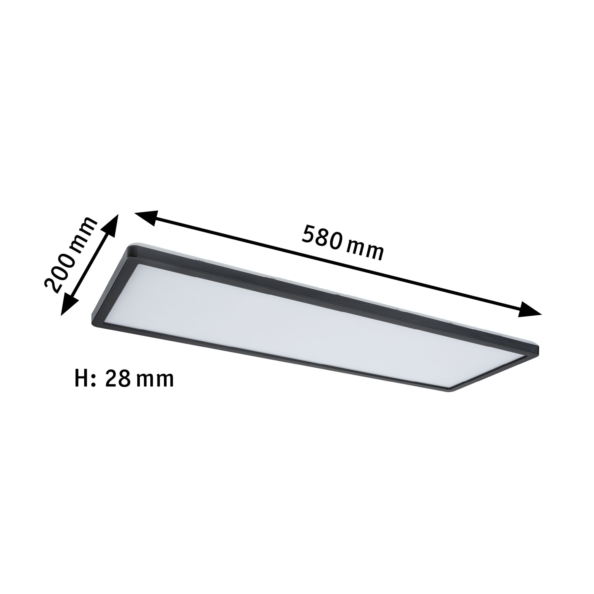 LED Panel Atria Shine Backlight eckig 580x200mm 22W 1800lm 4000K Schwarz dimmbar - Paulmann - 71017