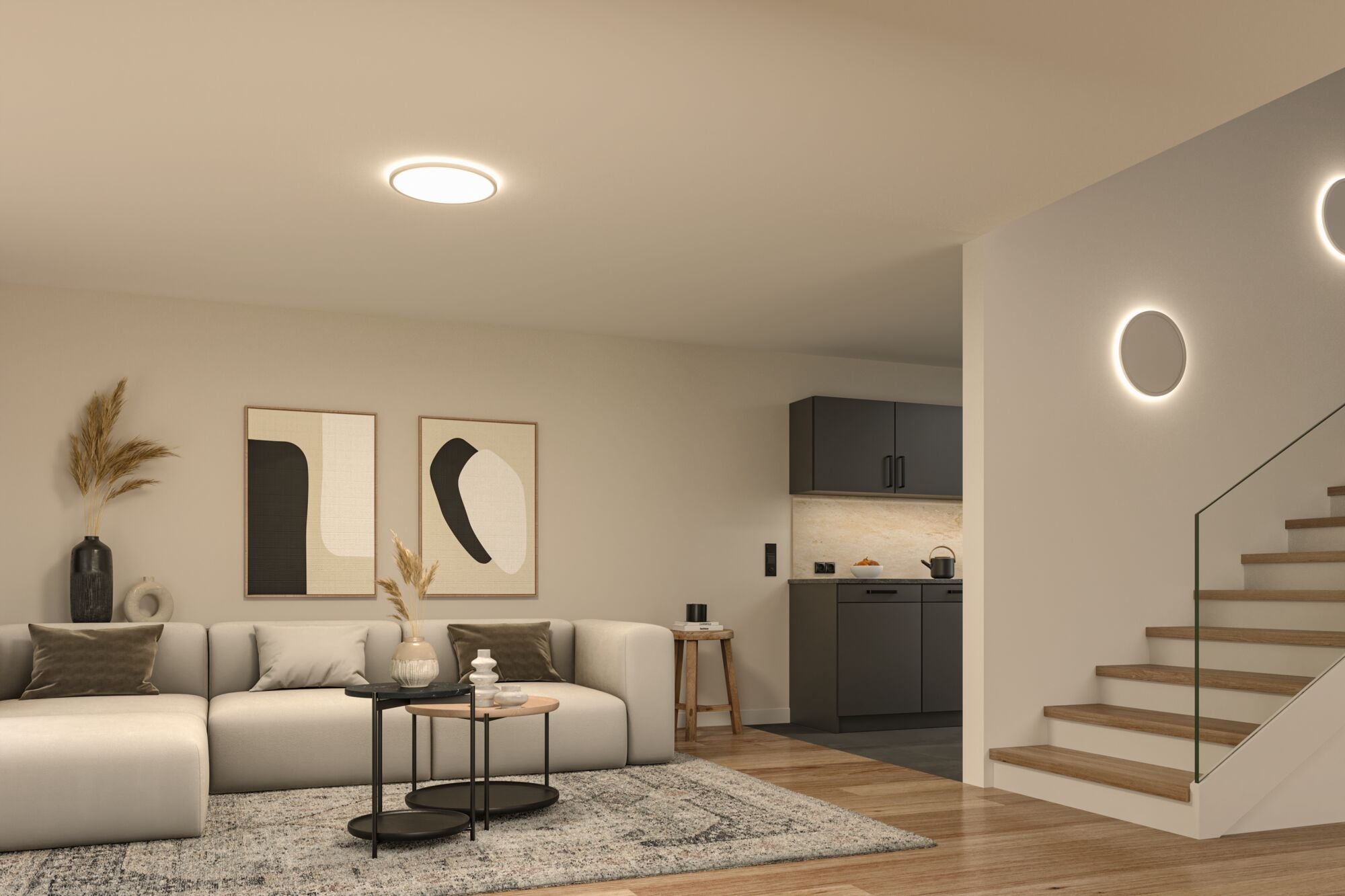 LED Panel Atria Shine rund 400mm 323W 3680lm / 280lm 3000K Weiß - Paulmann - 71190