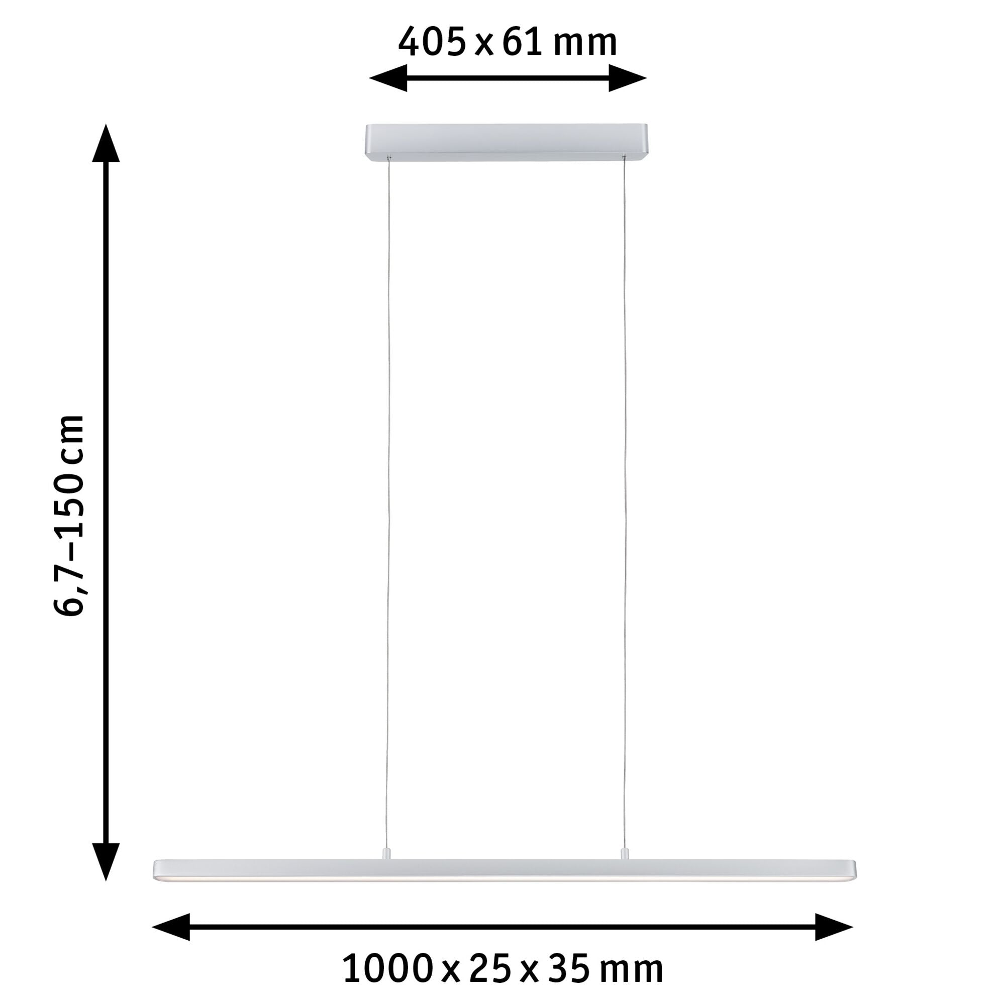 LED Pendelleuchte Lento Tunable White 3x2100lm 3x13,5W Chrom matt dimmbar - Paulmann - 79886