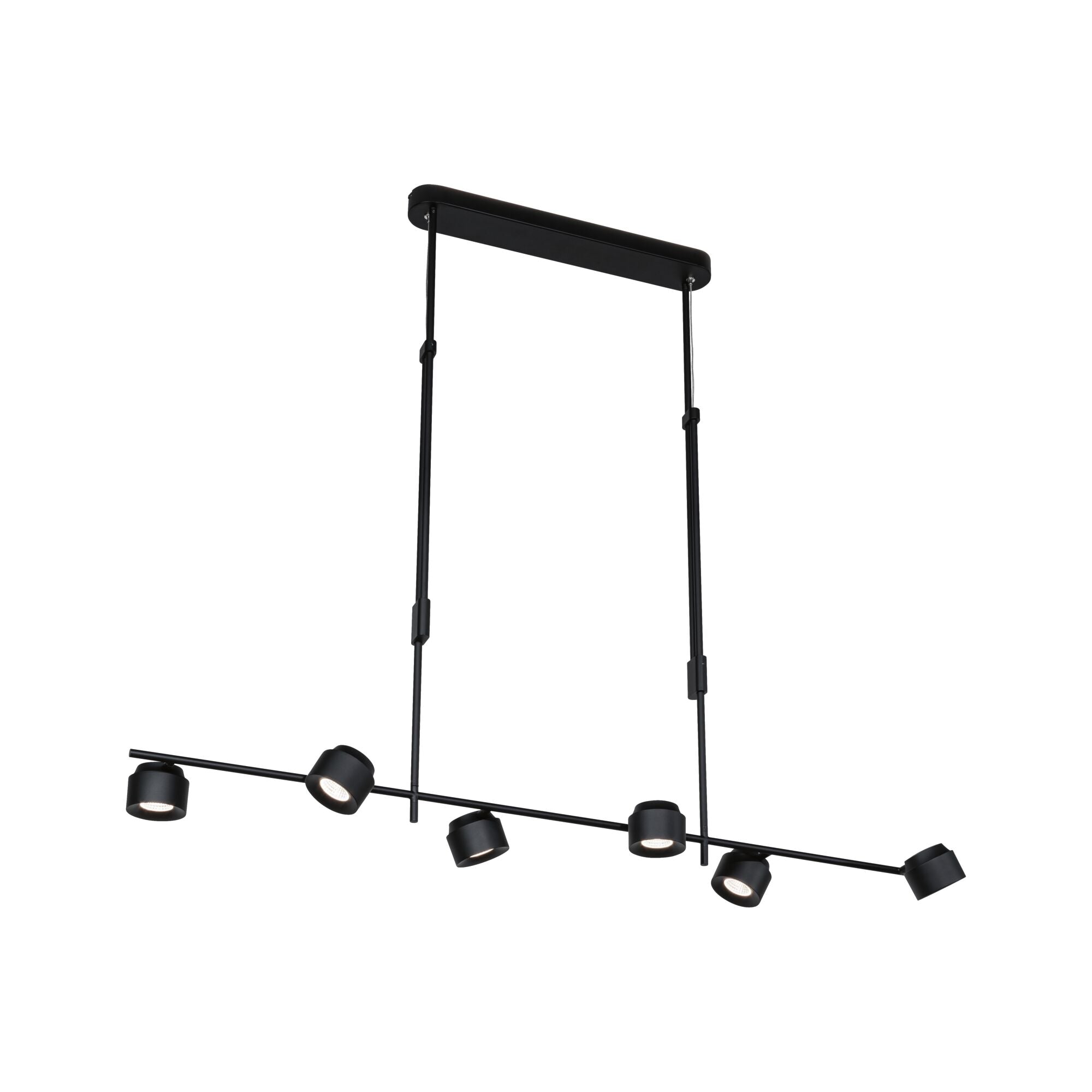 LED Pendelleuchte Puric Pane Effect 2700K 600lm / 400lm 6x6,5 / 1x4,5W Schwarz dimmbar - Paulmann - 79774