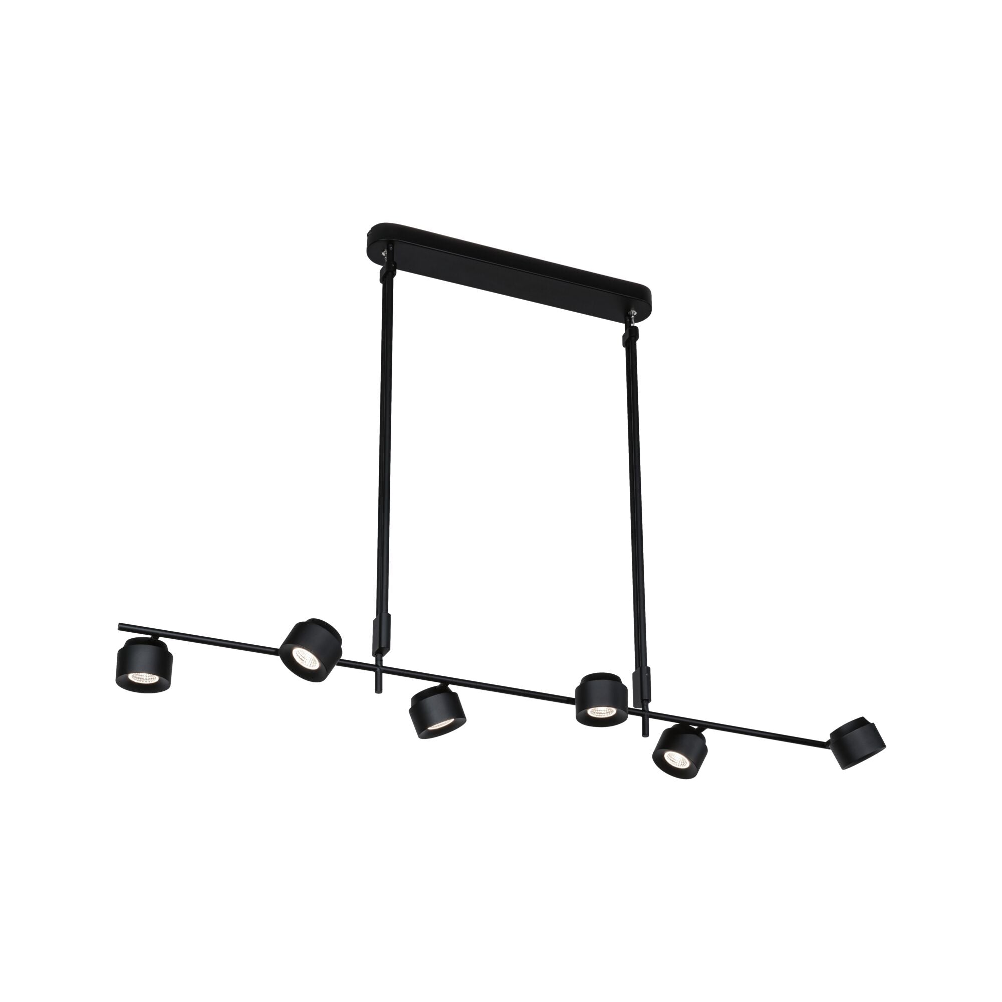 LED Pendelleuchte Puric Pane Effect 2700K 600lm / 400lm 6x6,5 / 1x4,5W Schwarz dimmbar - Paulmann - 79774