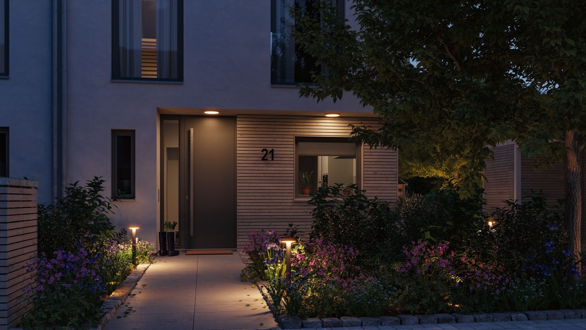 LED Pollerleuchte Plate insektenfreundlich IP44 600mm Tunable Warm 5,5W 280lm 230V Anthrazit Metall/Kunststoff - Paulmann - 94755