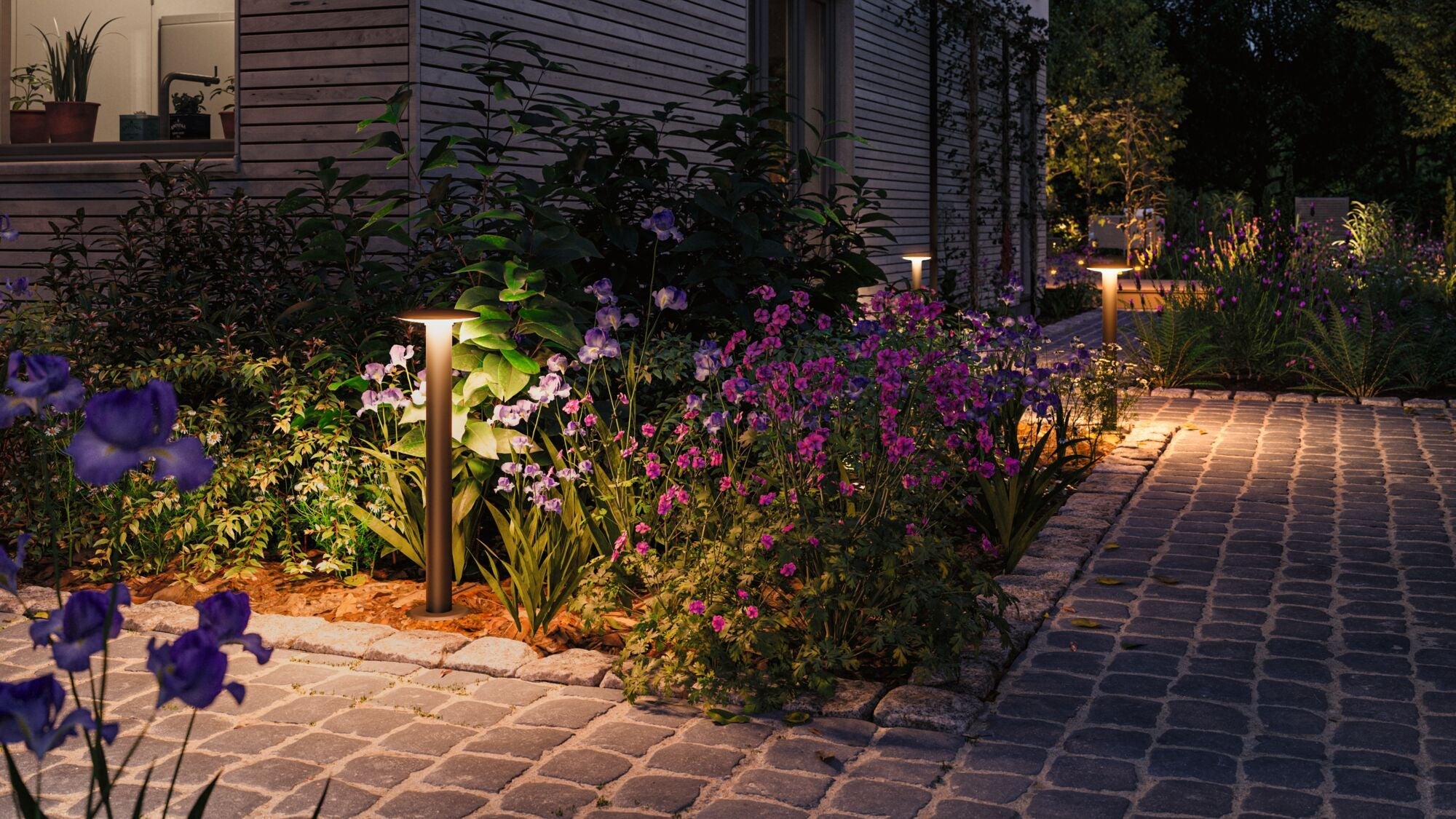 LED Pollerleuchte Plate insektenfreundlich IP44 600mm Tunable Warm 5,5W 280lm 230V Anthrazit Metall/Kunststoff - Paulmann - 94755