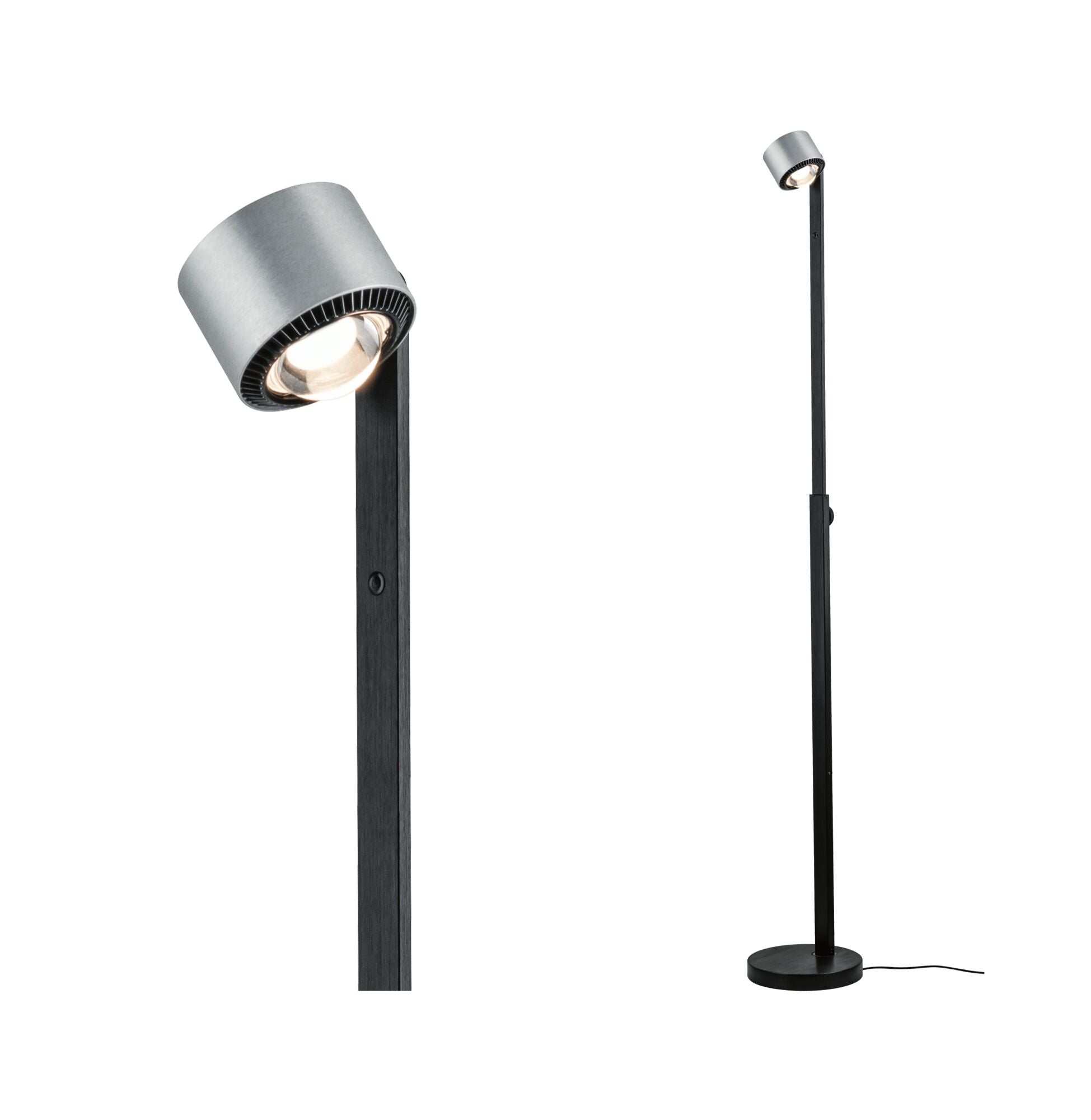 LED Stehleuchte Aldan 2700K 827lm / 473lm 8,5 / 1x7W Schwarz/Alu gebürstet - Paulmann - 79717