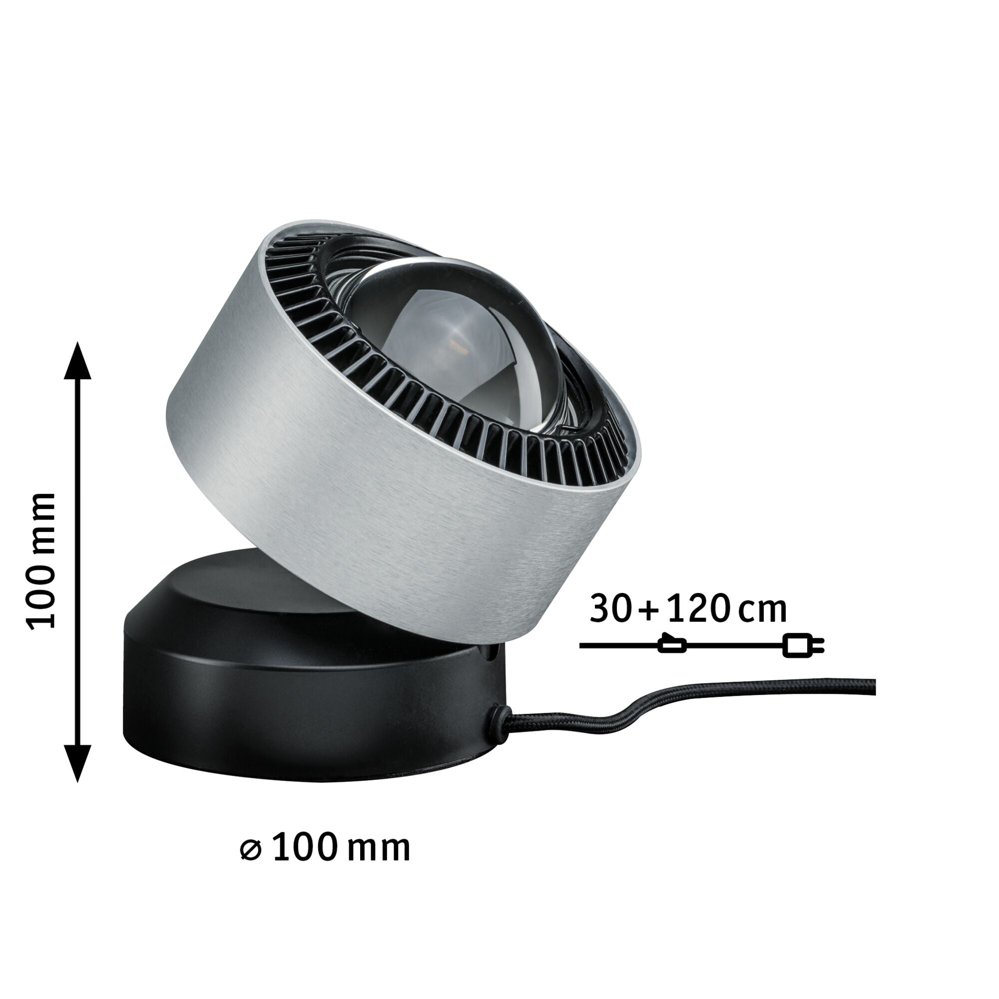 LED Tischleuchte Aldan 2700K 200lm 3,5W Schwarz/Alu gebürstet - Paulmann - 79718