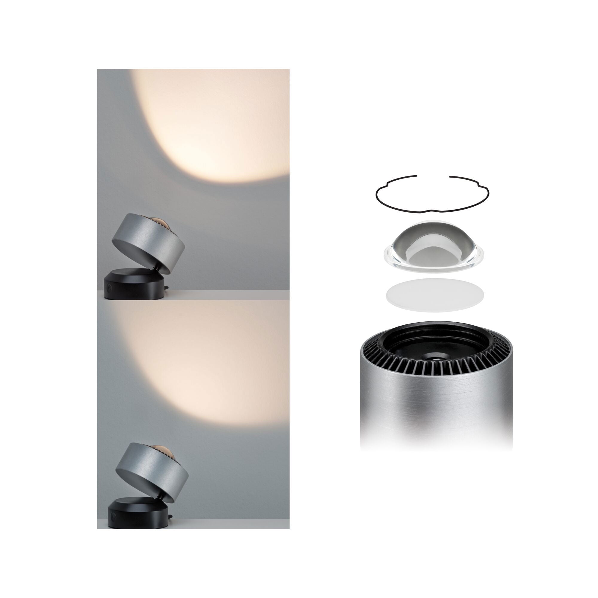 LED Tischleuchte Aldan 2700K 200lm 3,5W Schwarz/Alu gebürstet - Paulmann - 79718