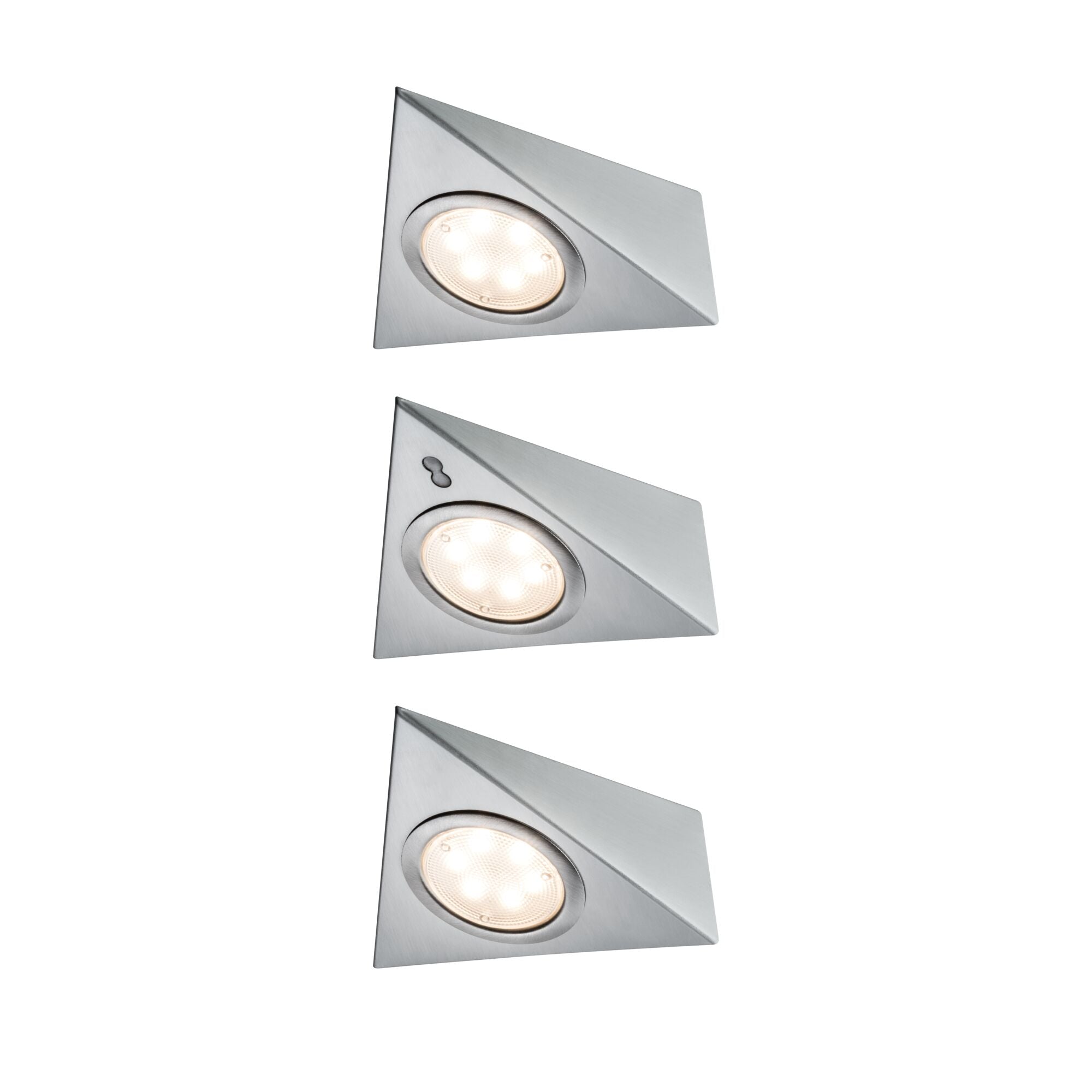LED Unterschrankleuchte Dreieck 3x2,8W 140x110mm 3x170lm 230/12V eckig Eisen gebürstet - Paulmann - 93572