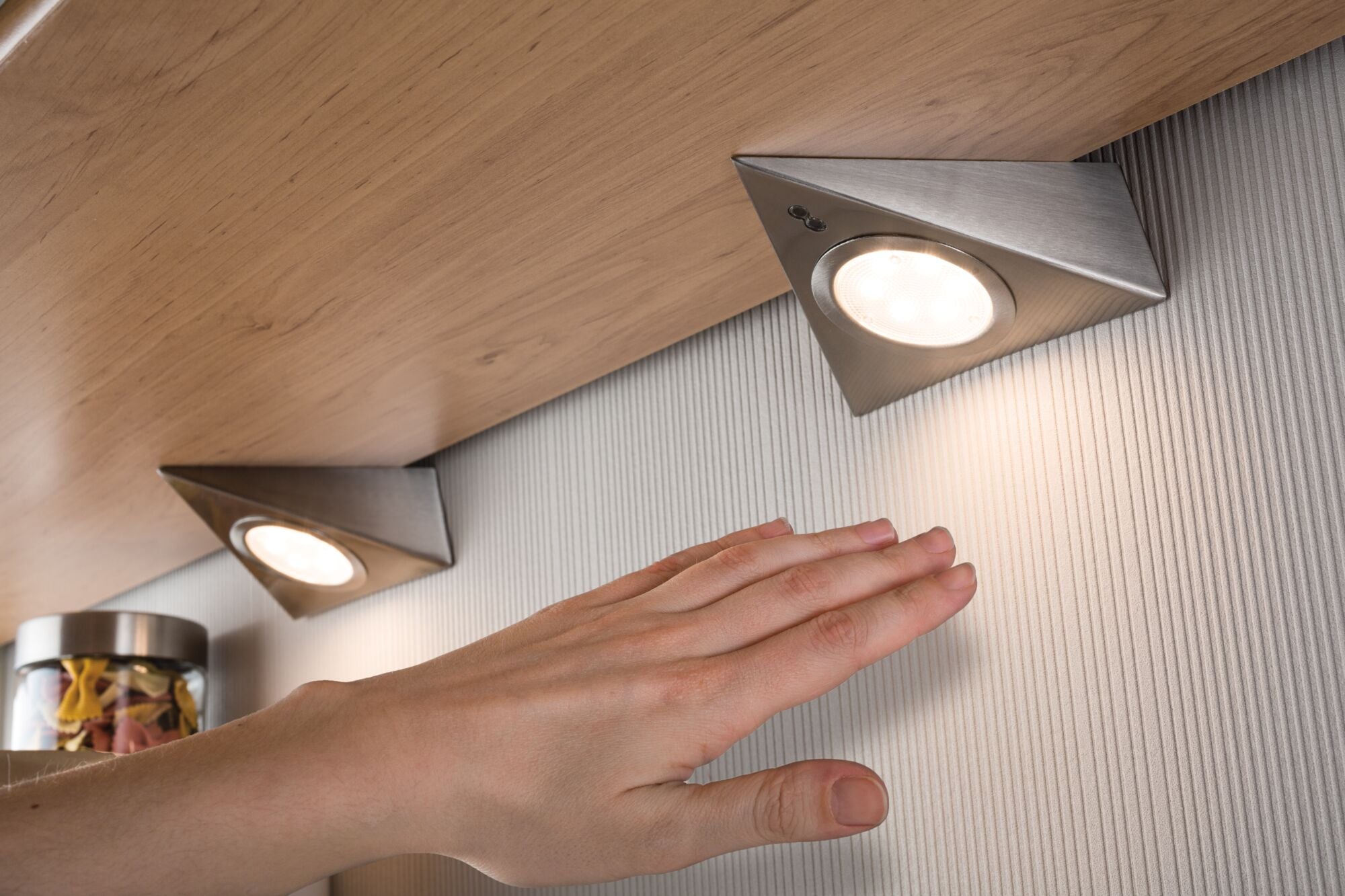 LED Unterschrankleuchte Dreieck 3x2,8W 140x110mm 3x170lm 230/12V eckig Eisen gebürstet - Paulmann - 93572