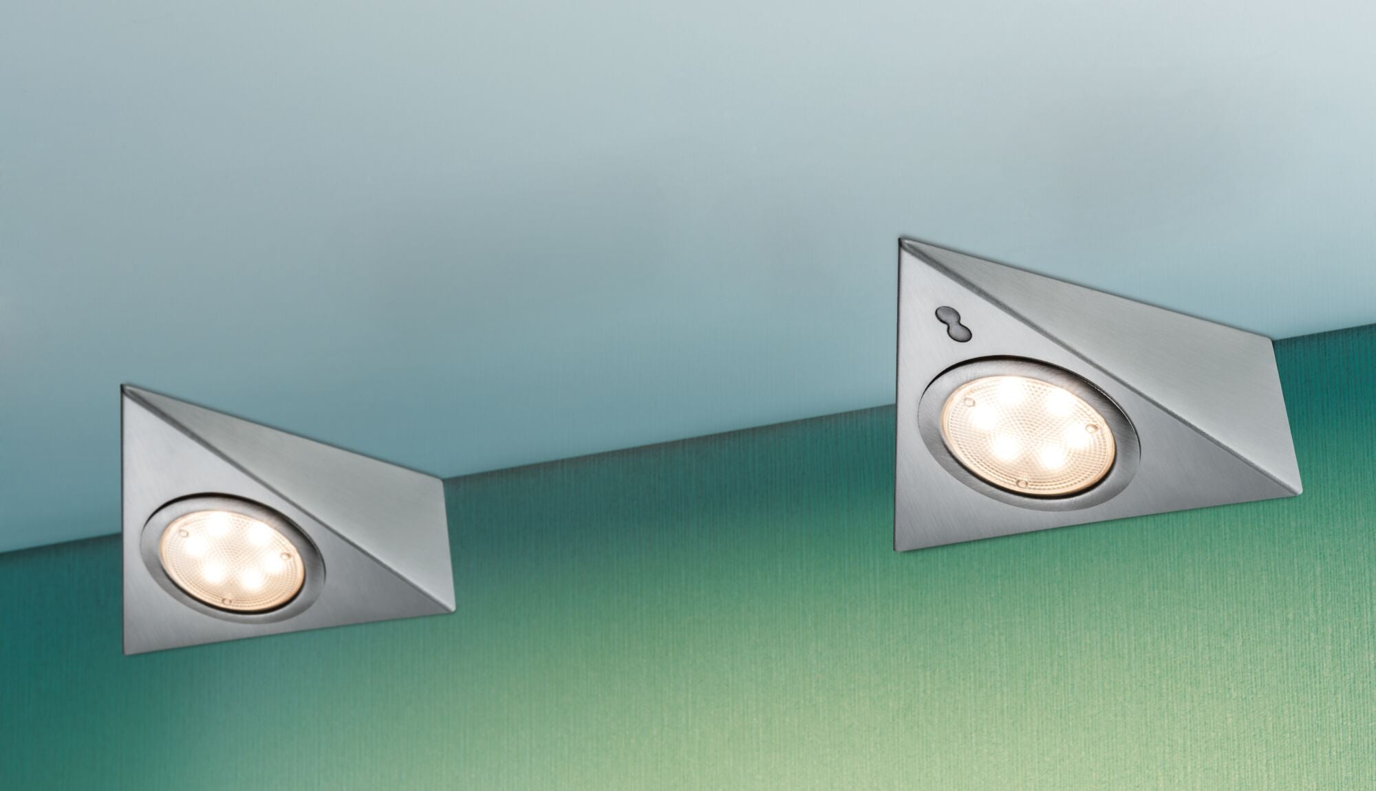 LED Unterschrankleuchte Dreieck 3x2,8W 140x110mm 3x170lm 230/12V eckig Eisen gebürstet - Paulmann - 93572