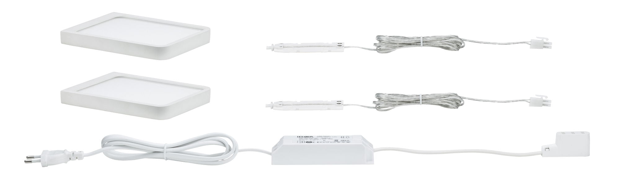 LED Unterschrankleuchte Vane 2x8W 105x140mm 2x430lm 230/12V eckig Weiß matt - Paulmann - 93583