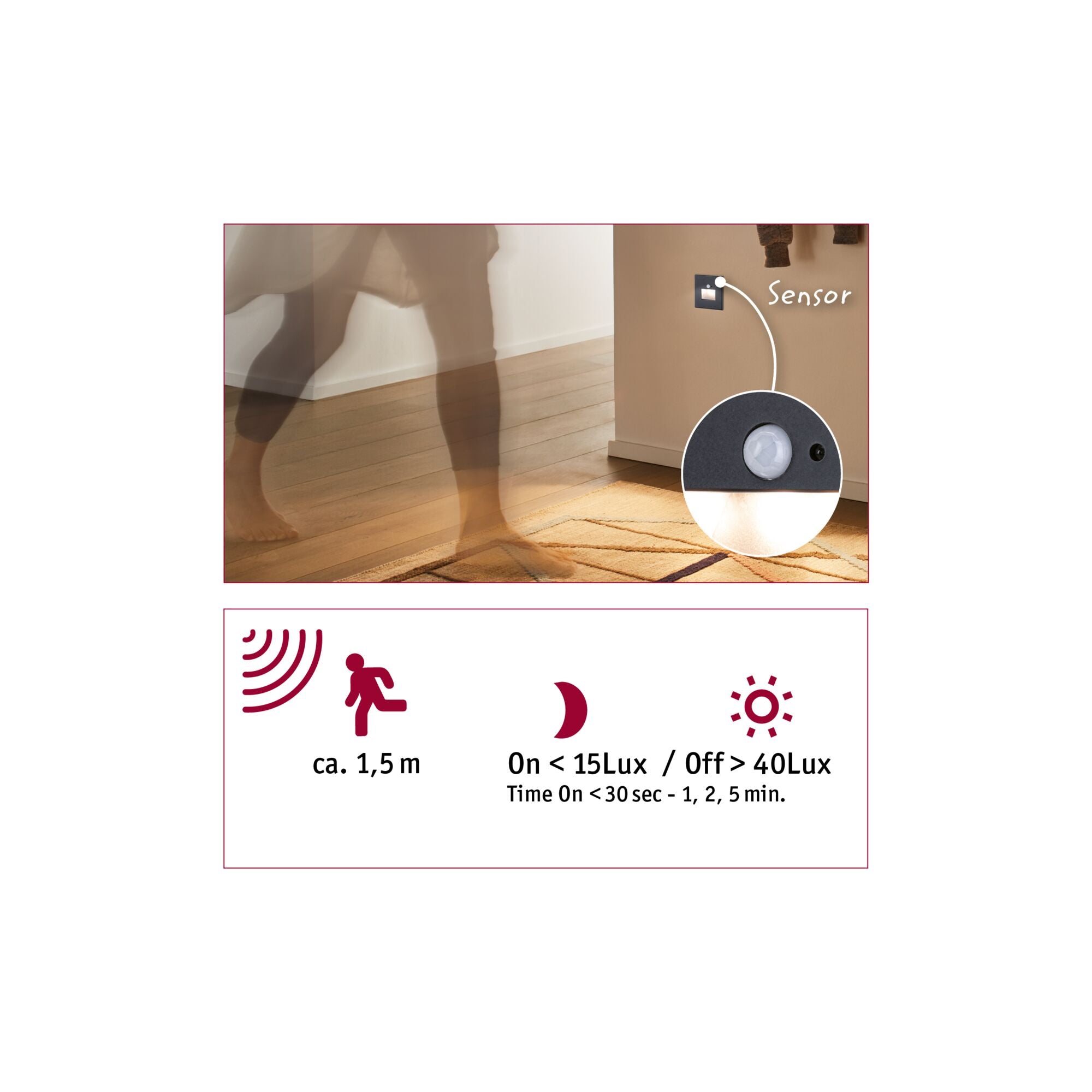 LED Wandeinbauleuchte Edge Quadro eckig 80x42mm 1,2W 25lm 230V 2700K Schwarz - Paulmann - 93135