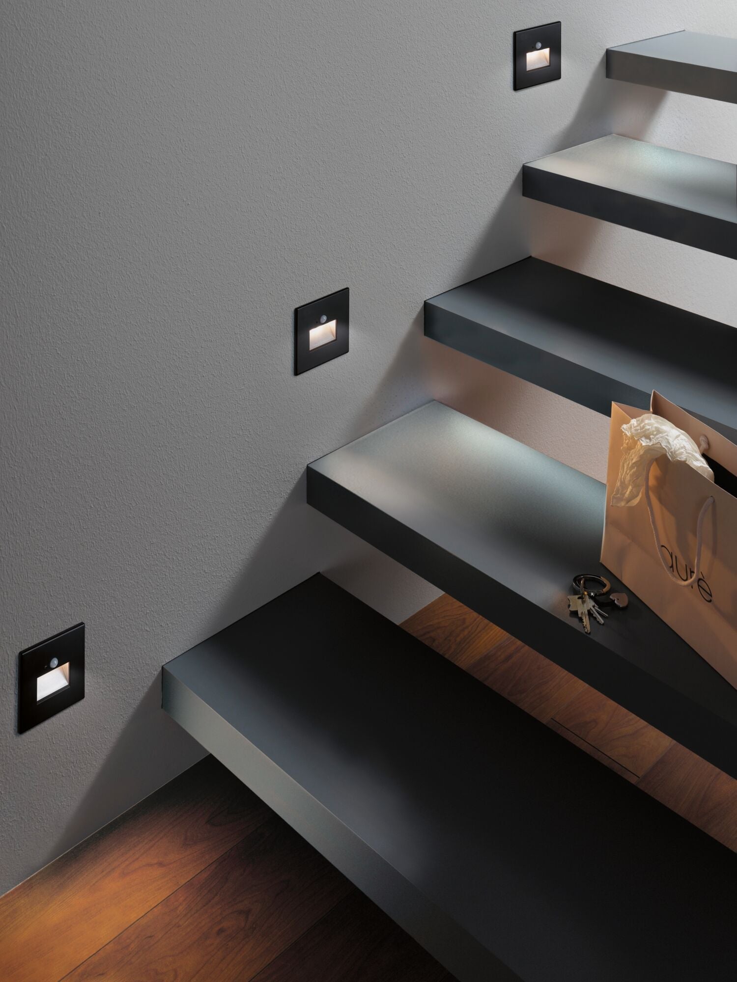 LED Wandeinbauleuchte Edge Quadro eckig 80x42mm 1,2W 25lm 230V 2700K Schwarz - Paulmann - 93135