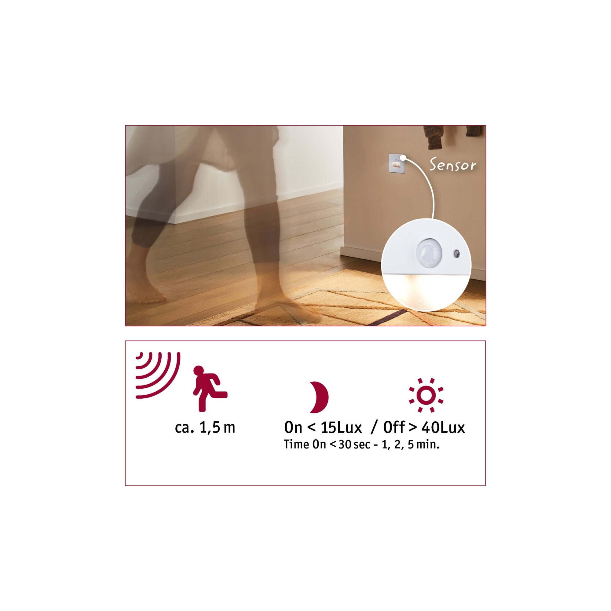 LED Wandeinbauleuchte Edge Quadro eckig 80x42mm 1,2W 25lm 230V 2700K Weiß - Paulmann - 93133