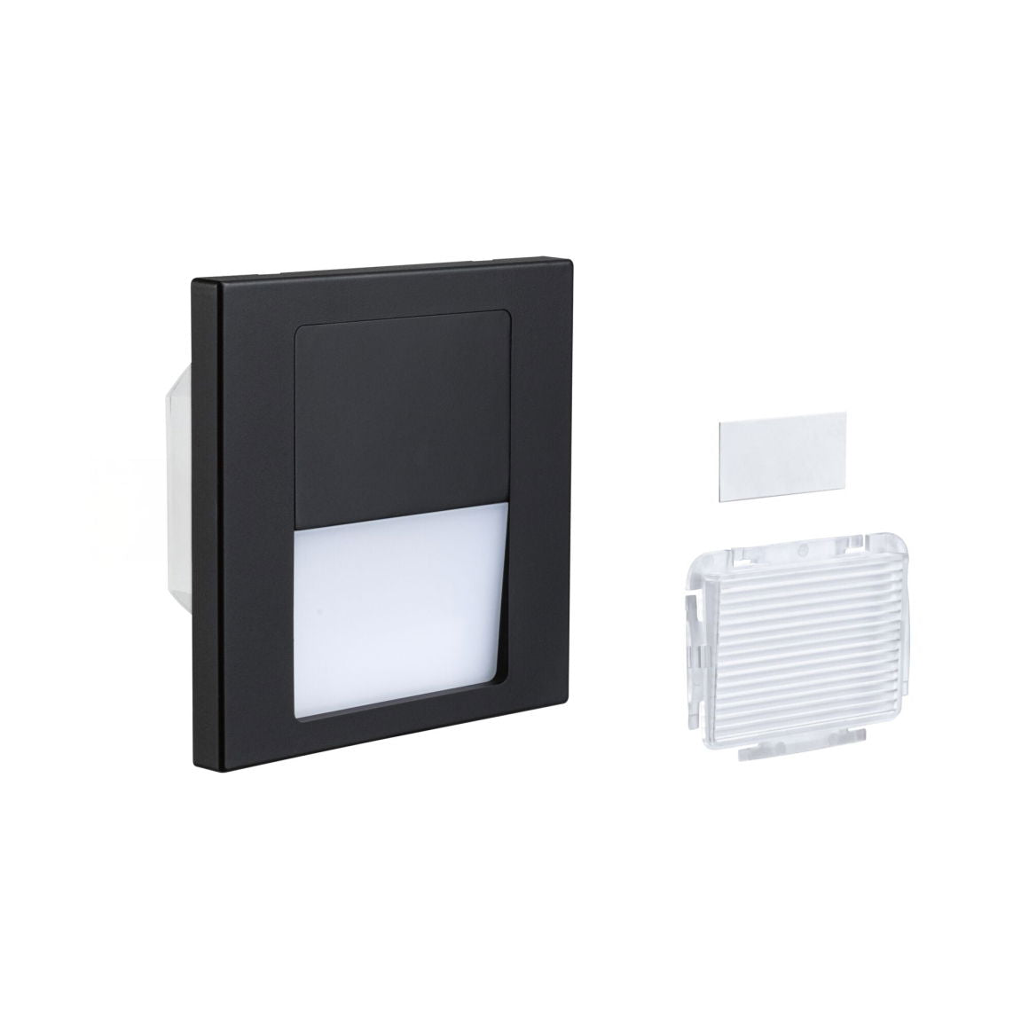LED Wandeinbauleuchte Tsaro eckig 80x36mm 1W 80lm 230V 2700K Schwarz matt - Paulmann - 80001