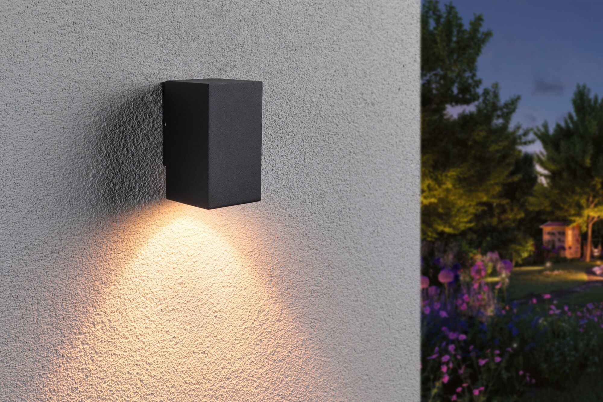 LED Wandleuchte Flame insektenfreundlich IP44 eckig 58x103mm 2200K 4W 265lm 230V 75° Anthrazit Metall - Paulmann - 94710