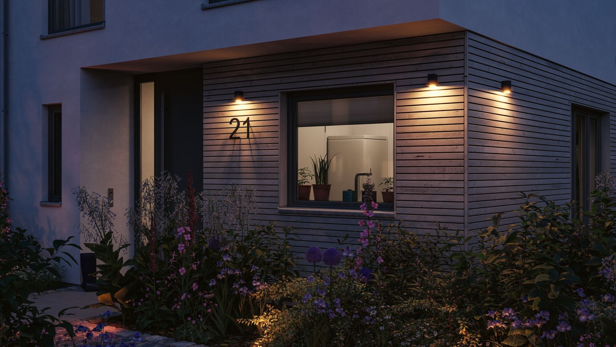 LED Wandleuchte Flame insektenfreundlich IP44 eckig 58x103mm 2200K 4W 265lm 230V 75° Anthrazit Metall - Paulmann - 94710