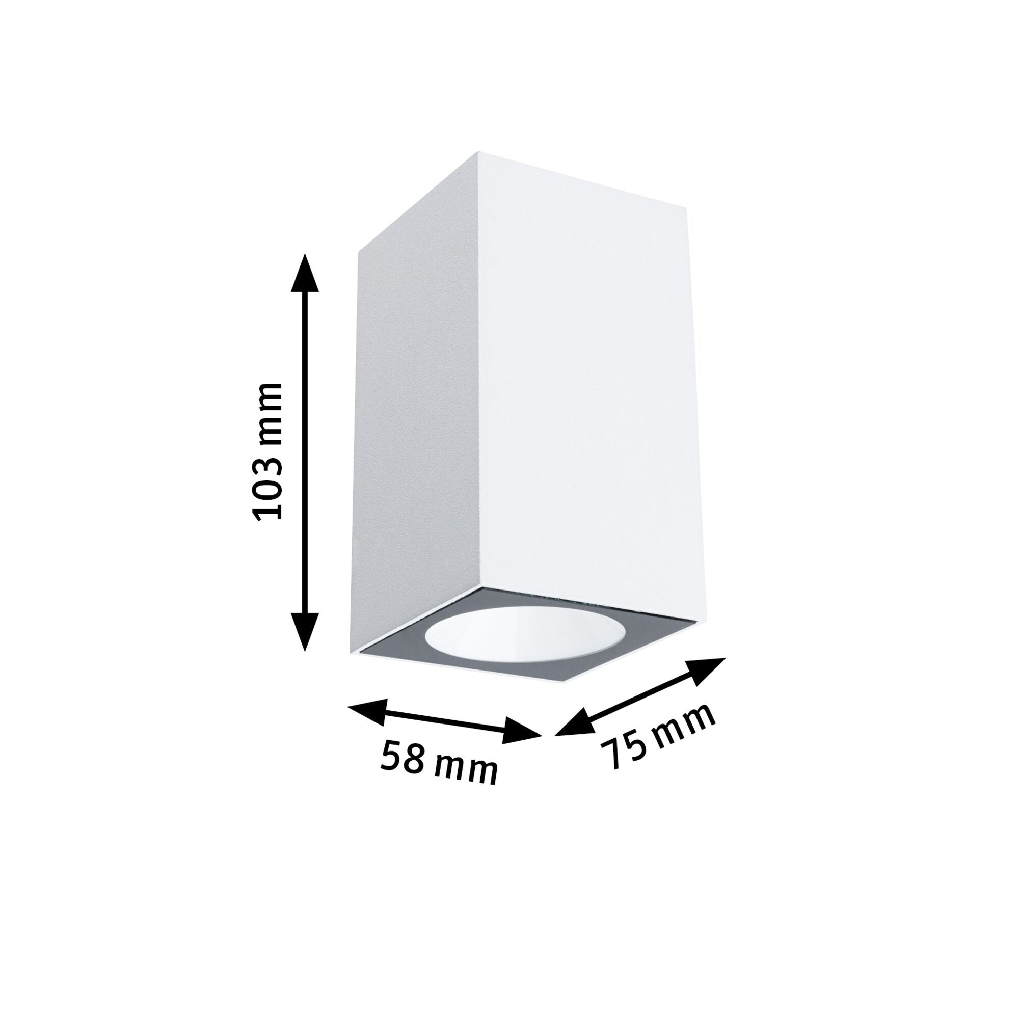 LED Wandleuchte Flame insektenfreundlich IP44 eckig 58x103mm 2200K 4W 265lm 230V 75° Weiß Metall - Paulmann - 94711