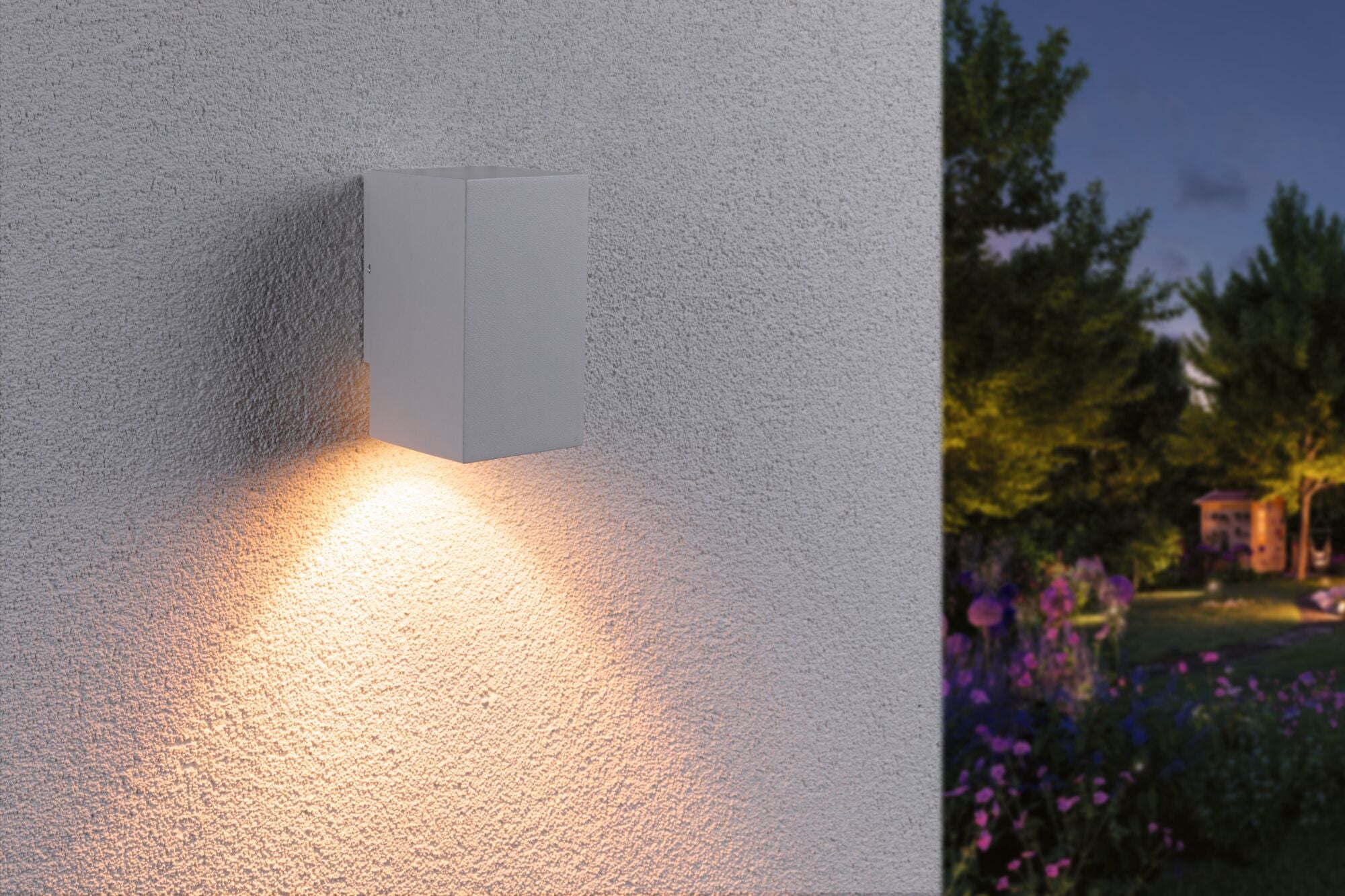 LED Wandleuchte Flame insektenfreundlich IP44 eckig 58x103mm 2200K 4W 265lm 230V 75° Weiß Metall - Paulmann - 94711
