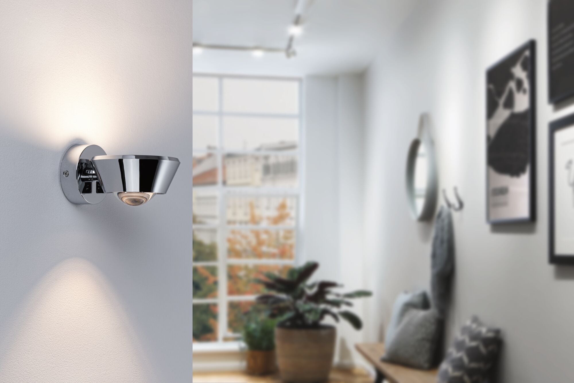 LED Wandleuchte Sabik IP44 2700K 800lm / 390lm 230V 9 / 1x4W dimmbar Chrom - Paulmann - 70947
