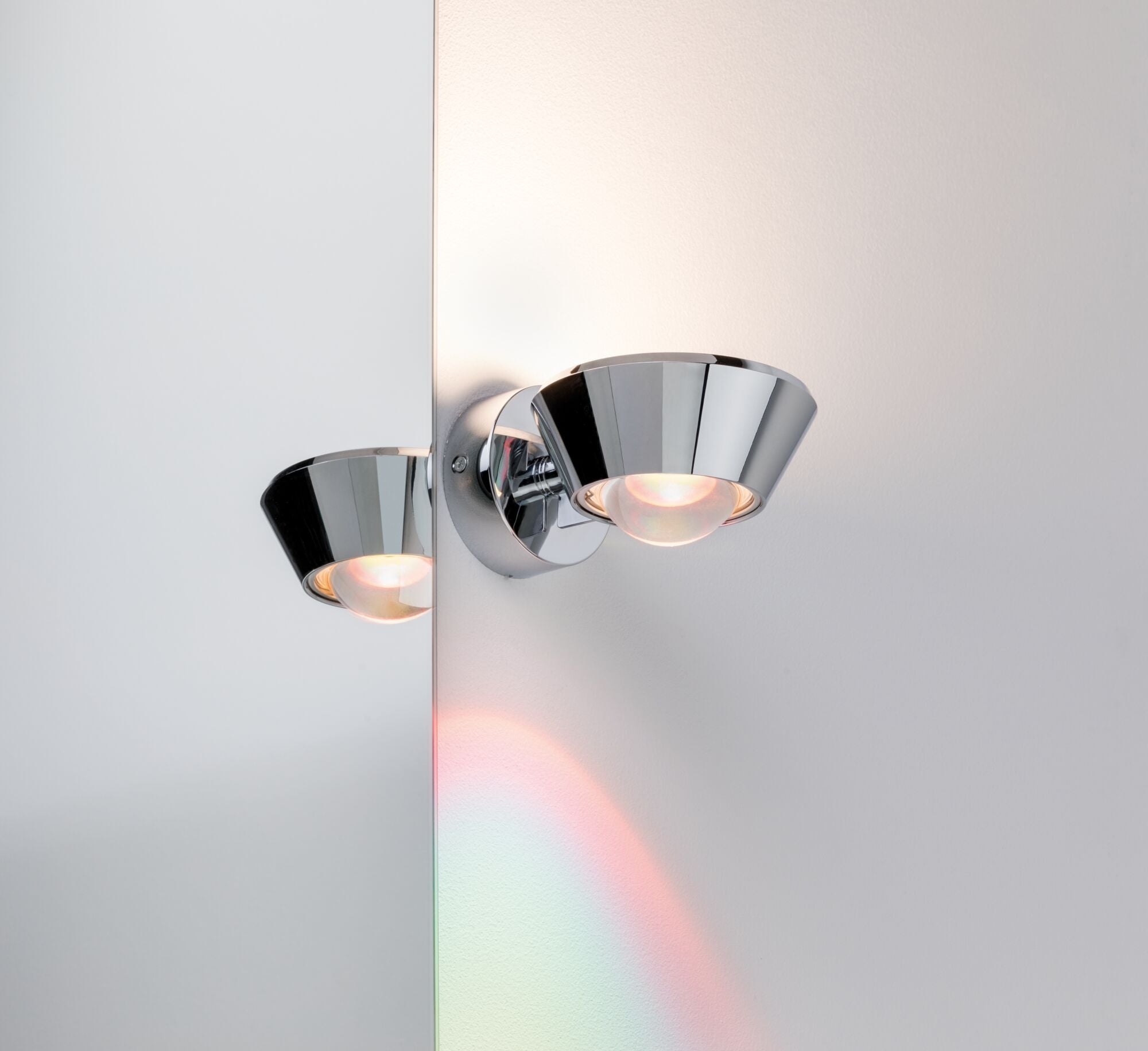 LED Wandleuchte Sabik IP44 2700K 800lm / 390lm 230V 9 / 1x4W dimmbar Chrom - Paulmann - 70947