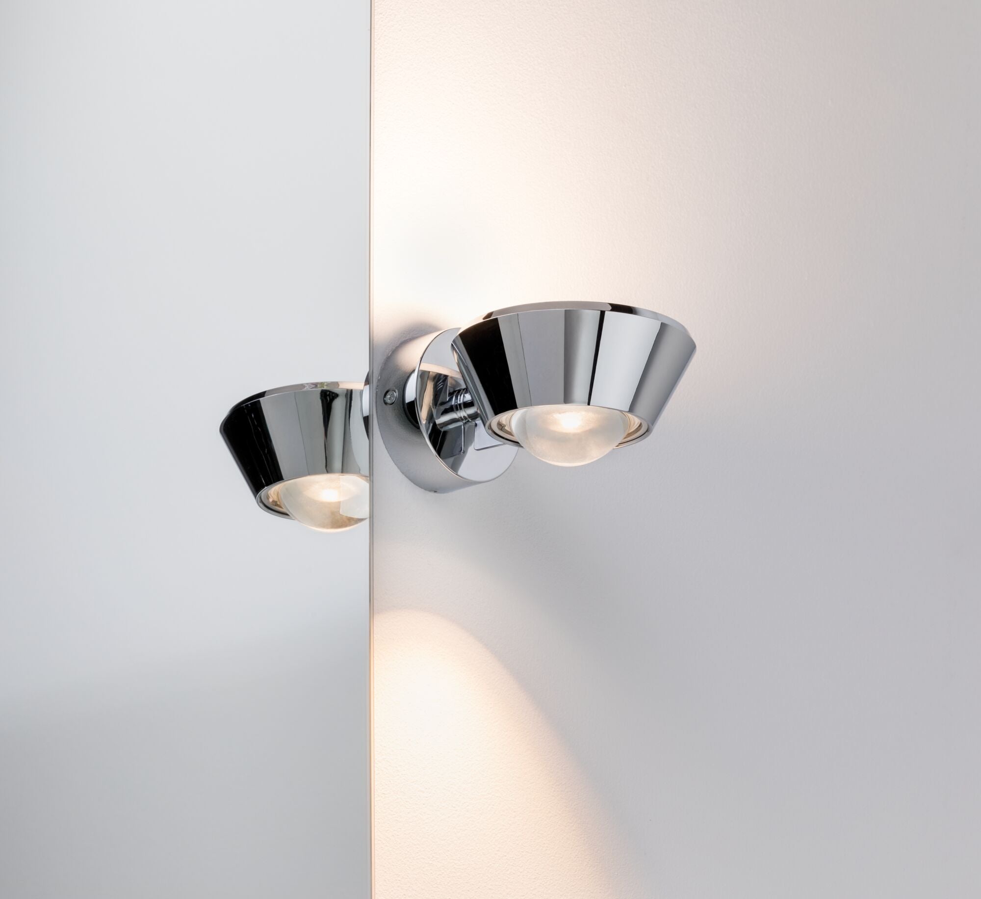 LED Wandleuchte Sabik IP44 2700K 800lm / 390lm 230V 9 / 1x4W dimmbar Chrom - Paulmann - 70947