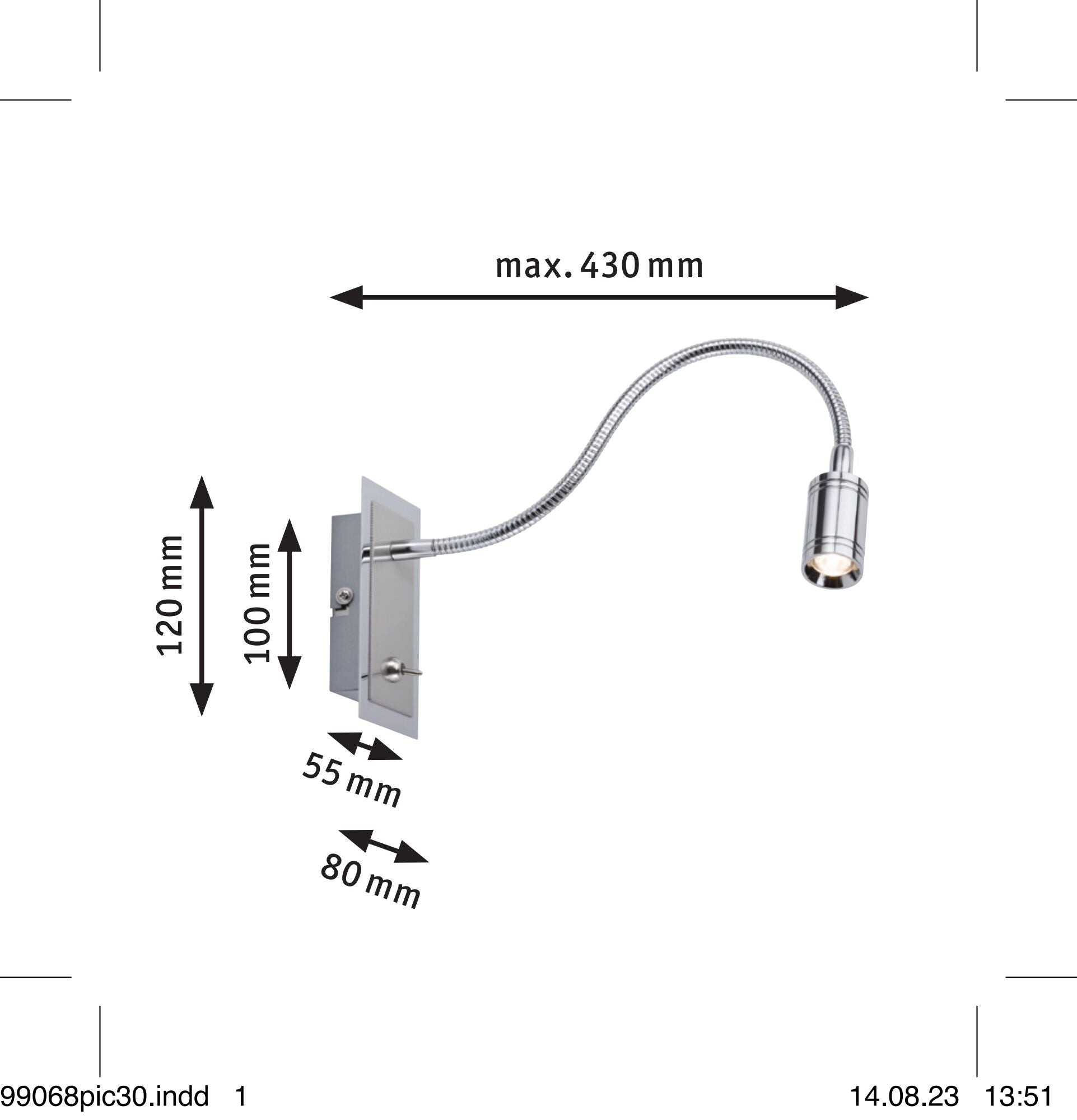 LED Wandleuchte Zylindro 2700K 120lm 230V 2,5W Chrom - Paulmann - 99068