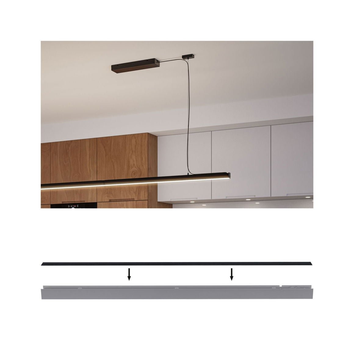 Linion Zubehör Abdeckung Gerade Schwarz matt 1000x36mm - Paulmann - 98208