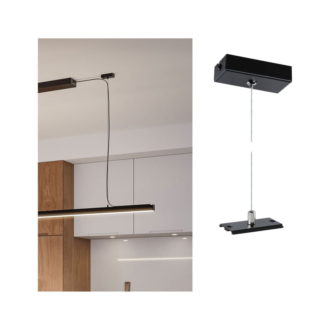 Linion Zubehör Seilabhängung Signalschwarz 1,5m - Paulmann - 98187