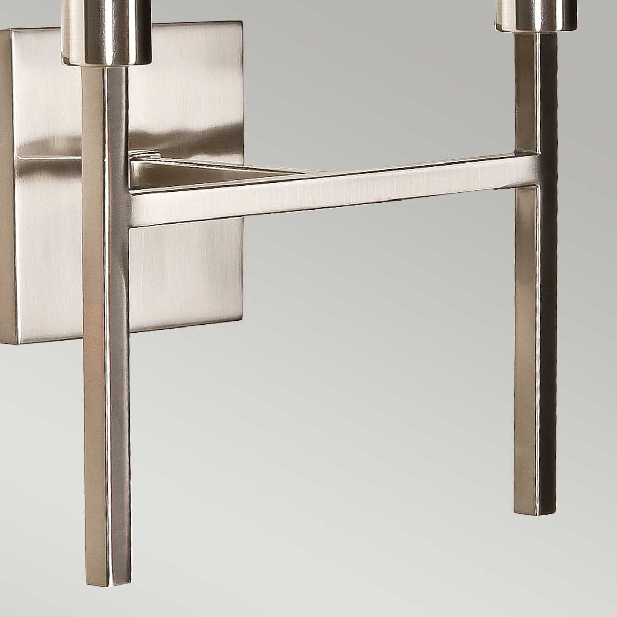 Wandleuchte Lucerne mit 2 Lichtern, gebürstetes Nickel, graue Schirme